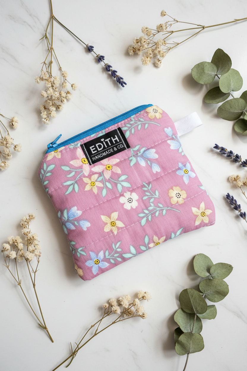 Bluebell Zipper wallet, handmade zipper wallet