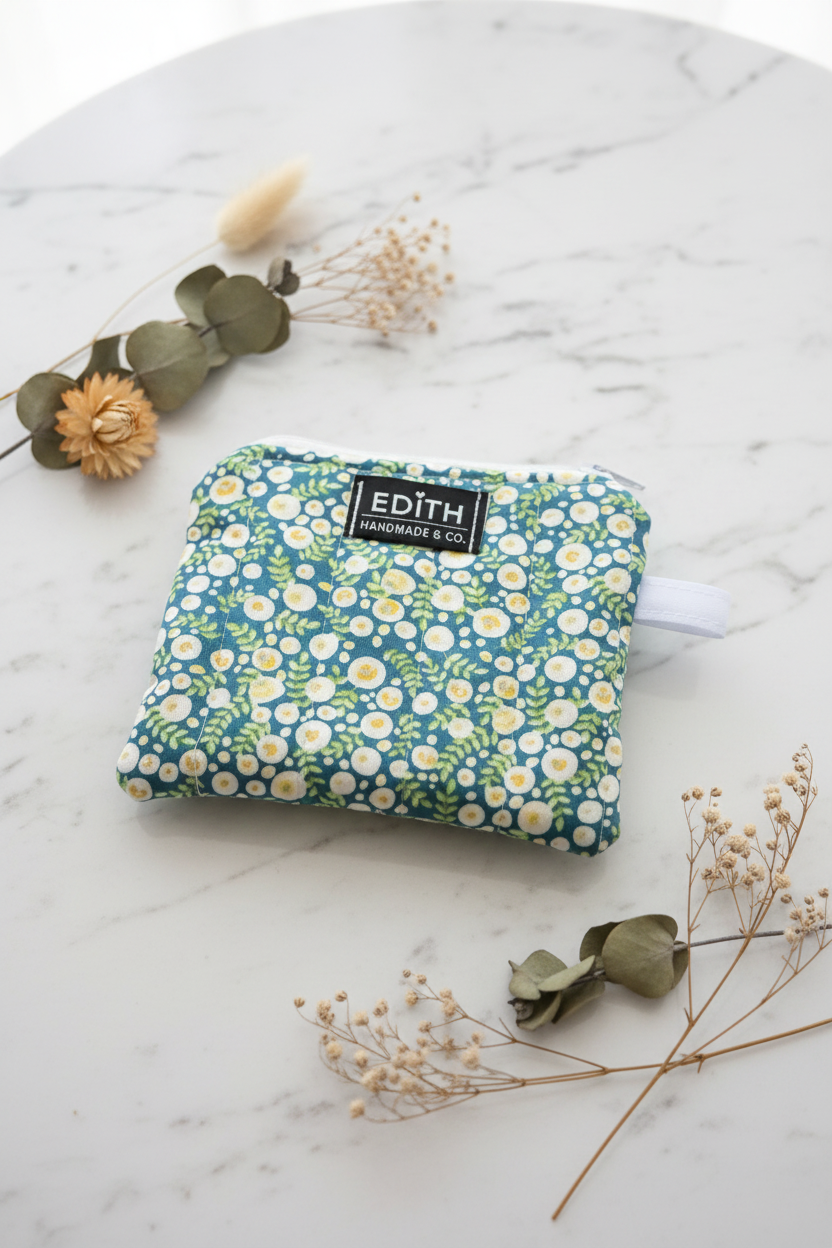 Daisies Zipper wallet, handmade zipper wallet