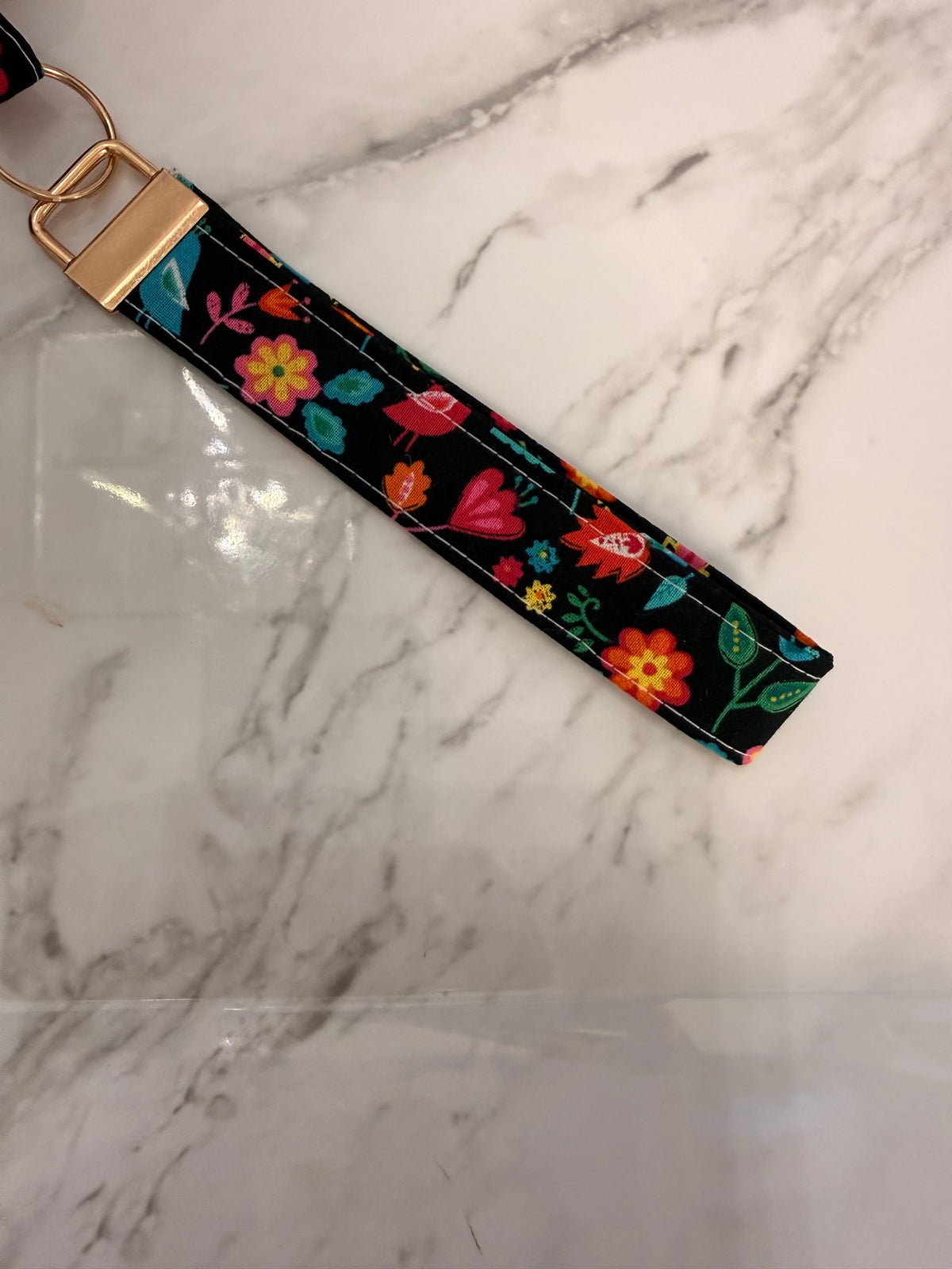 Bright Floral Keychain Wristlet
