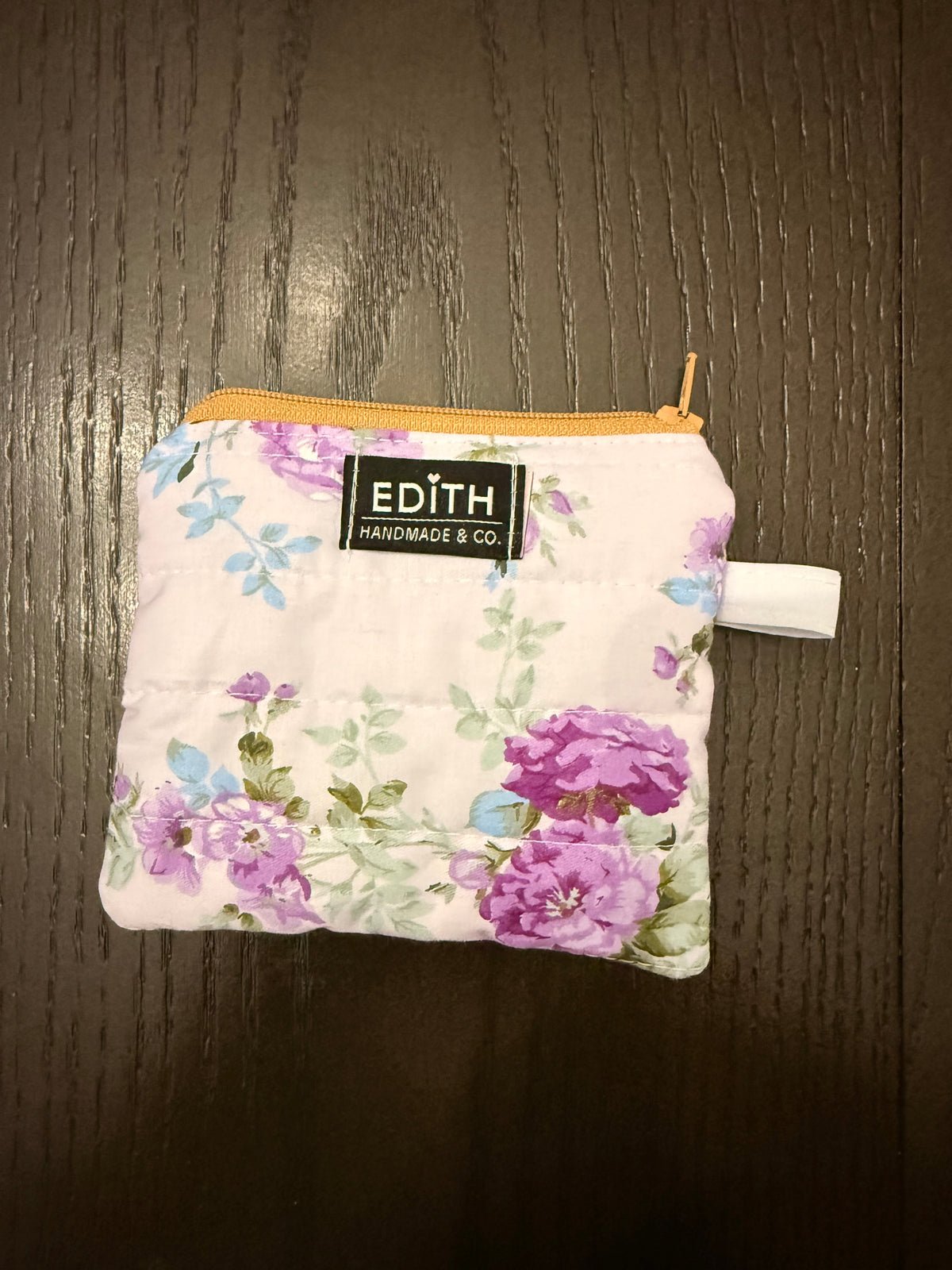 Purple wildflowers Zipper wallet, handmade zipper wallet