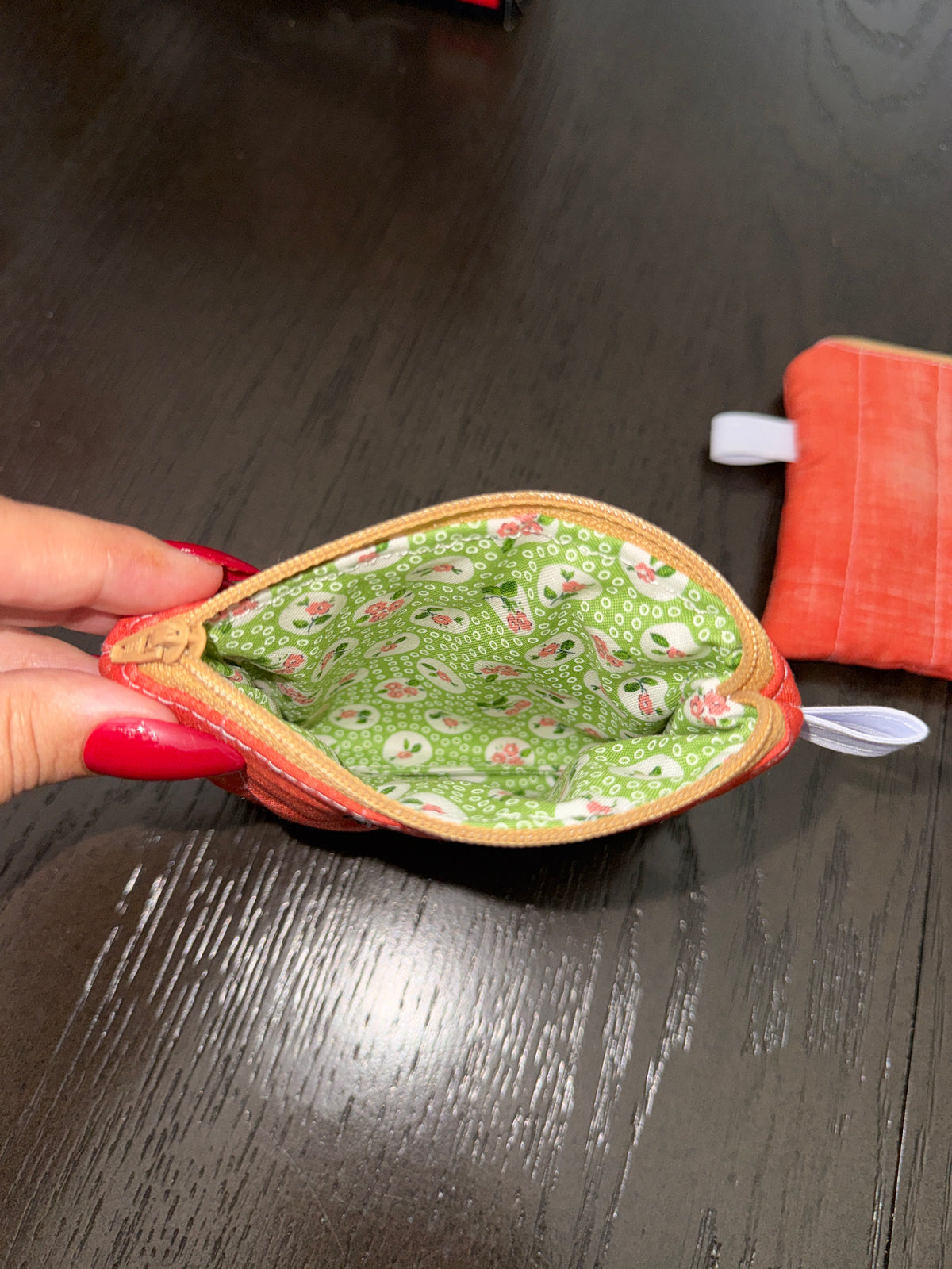 Pumpkin spice Zipper wallet, handmade zipper wallet