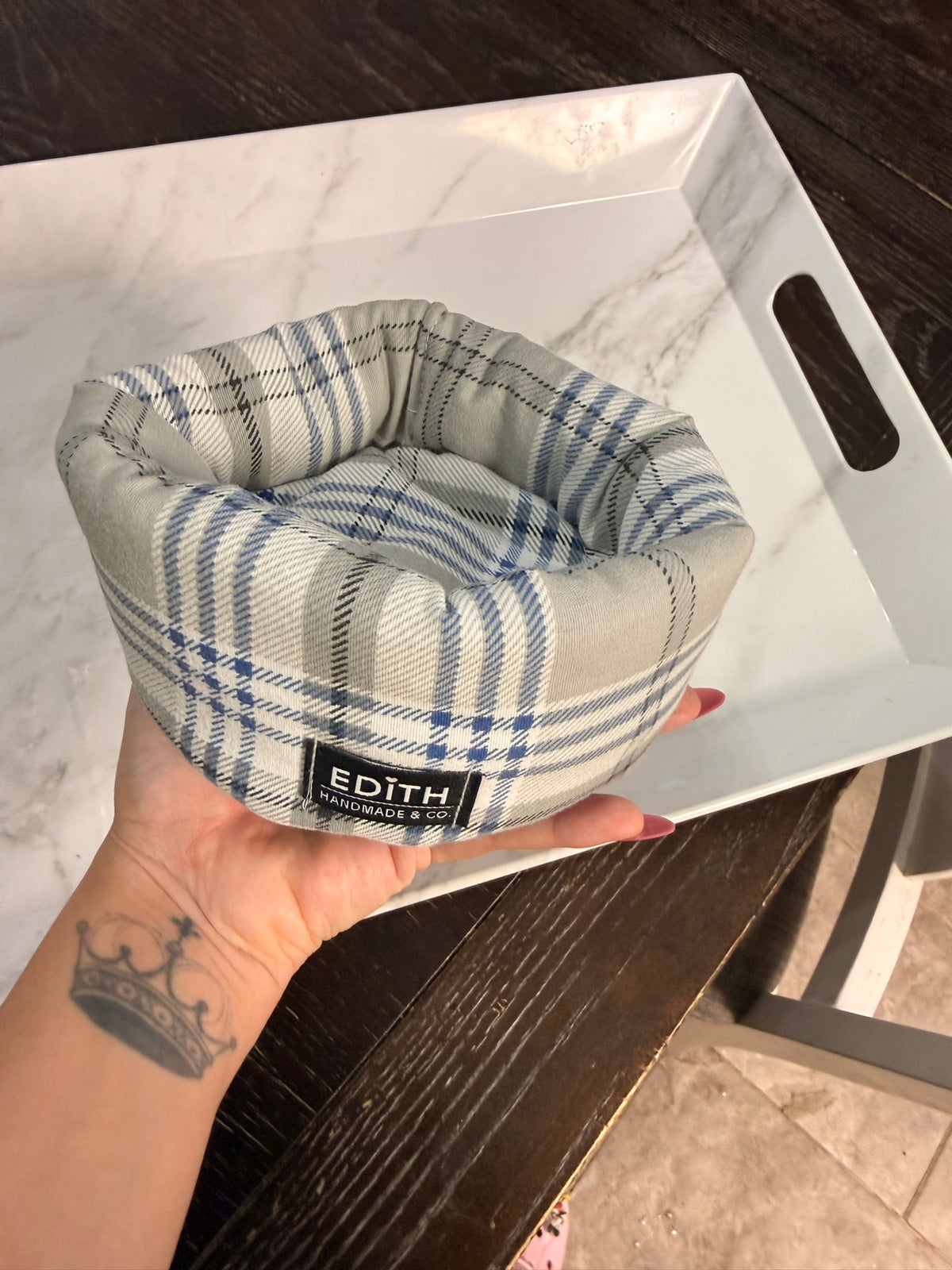 Blue Plaid Bubble Tray