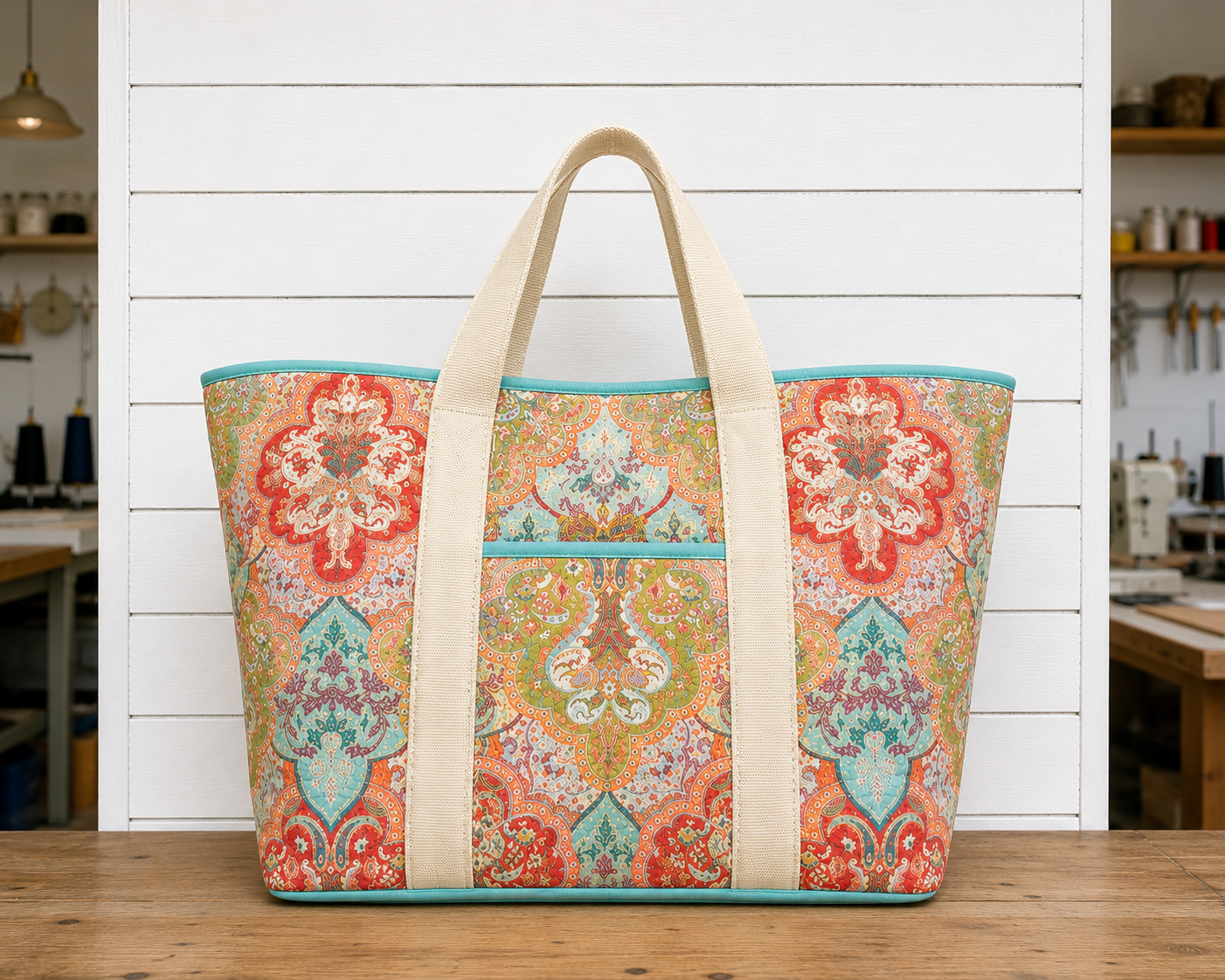 🩵🌺Coastal Paisley Tote Bag🌺🩵