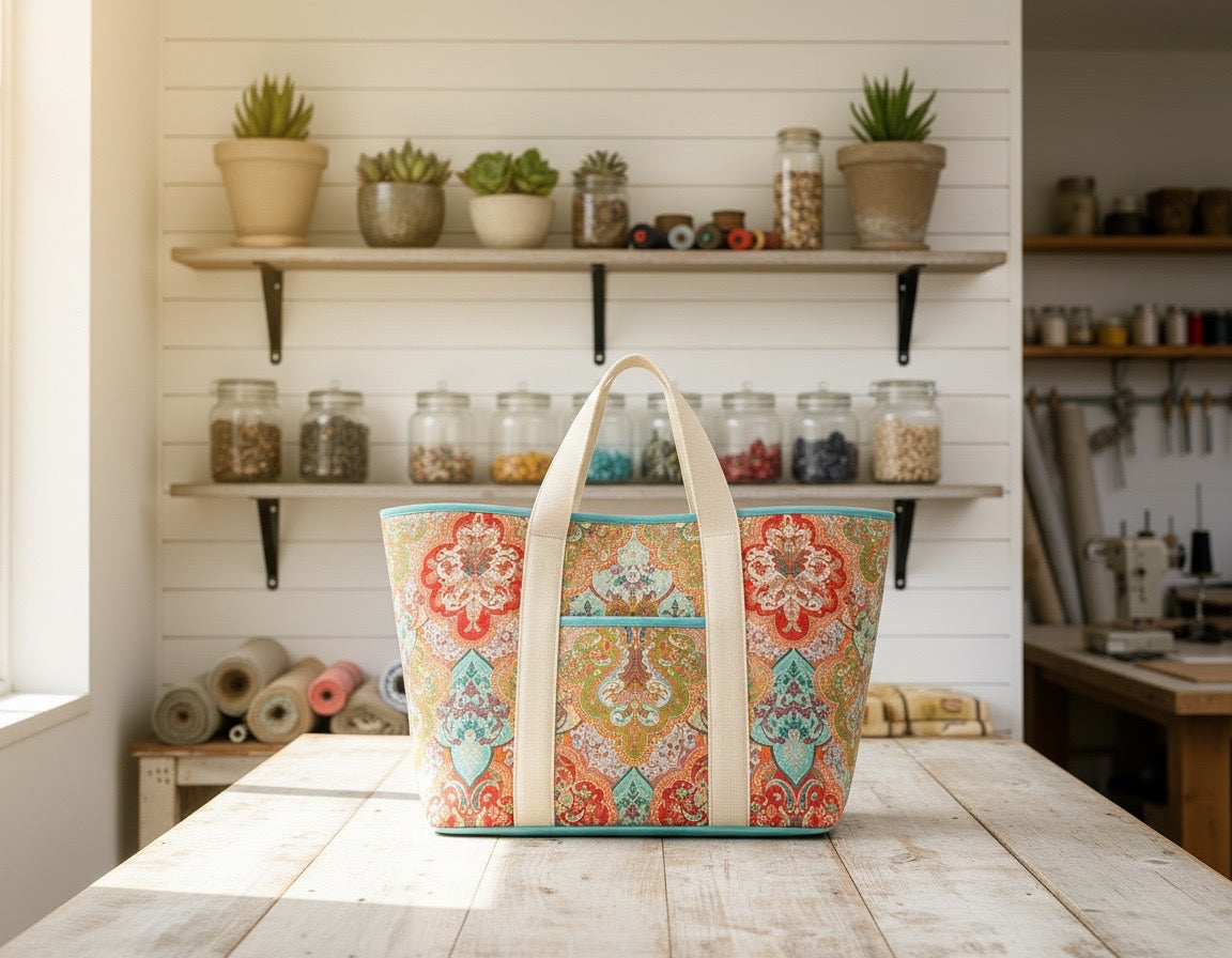 🩵🌺Coastal Paisley Tote Bag🌺🩵