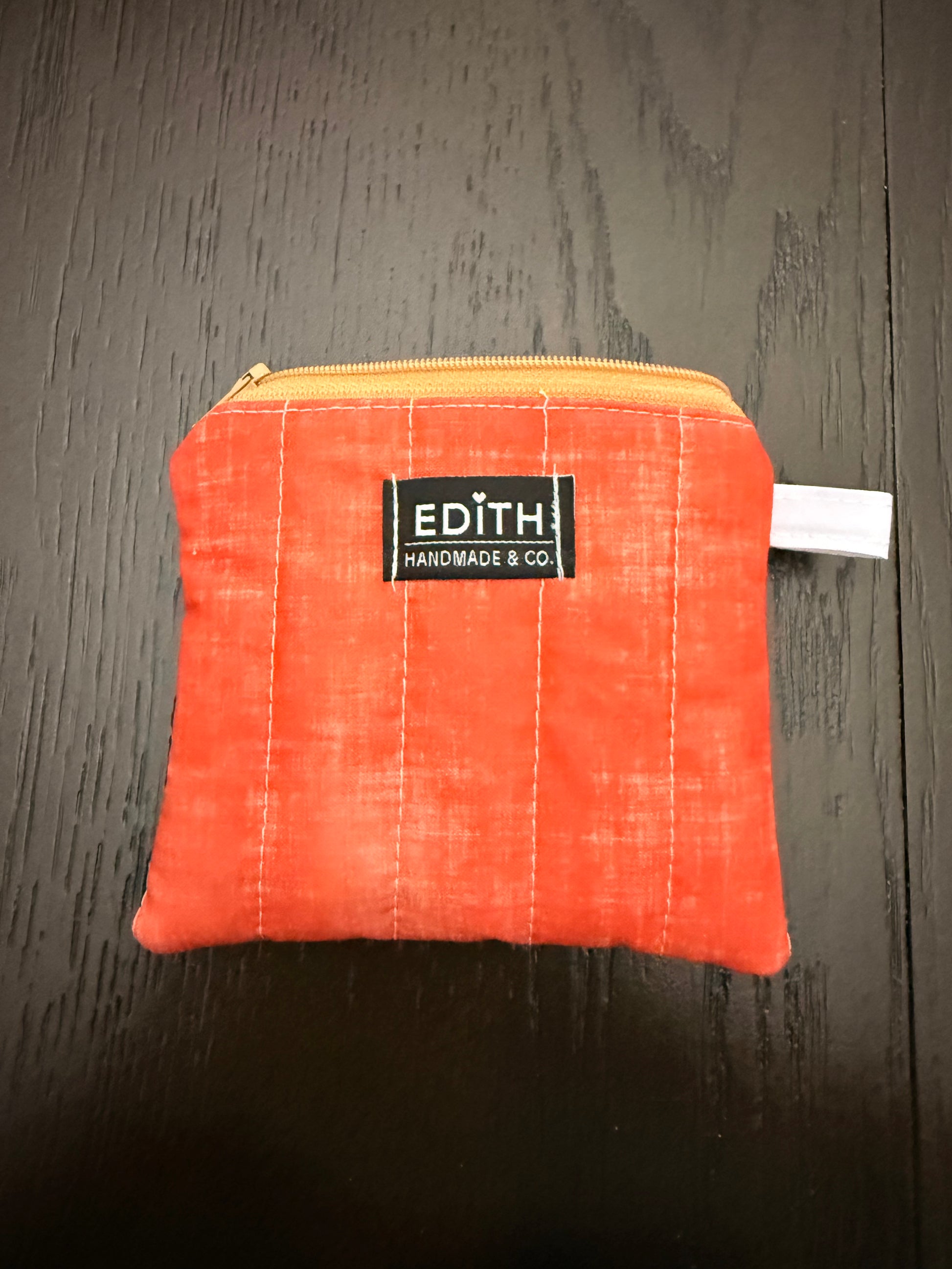 Pumpkin spice Zipper wallet, handmade zipper wallet