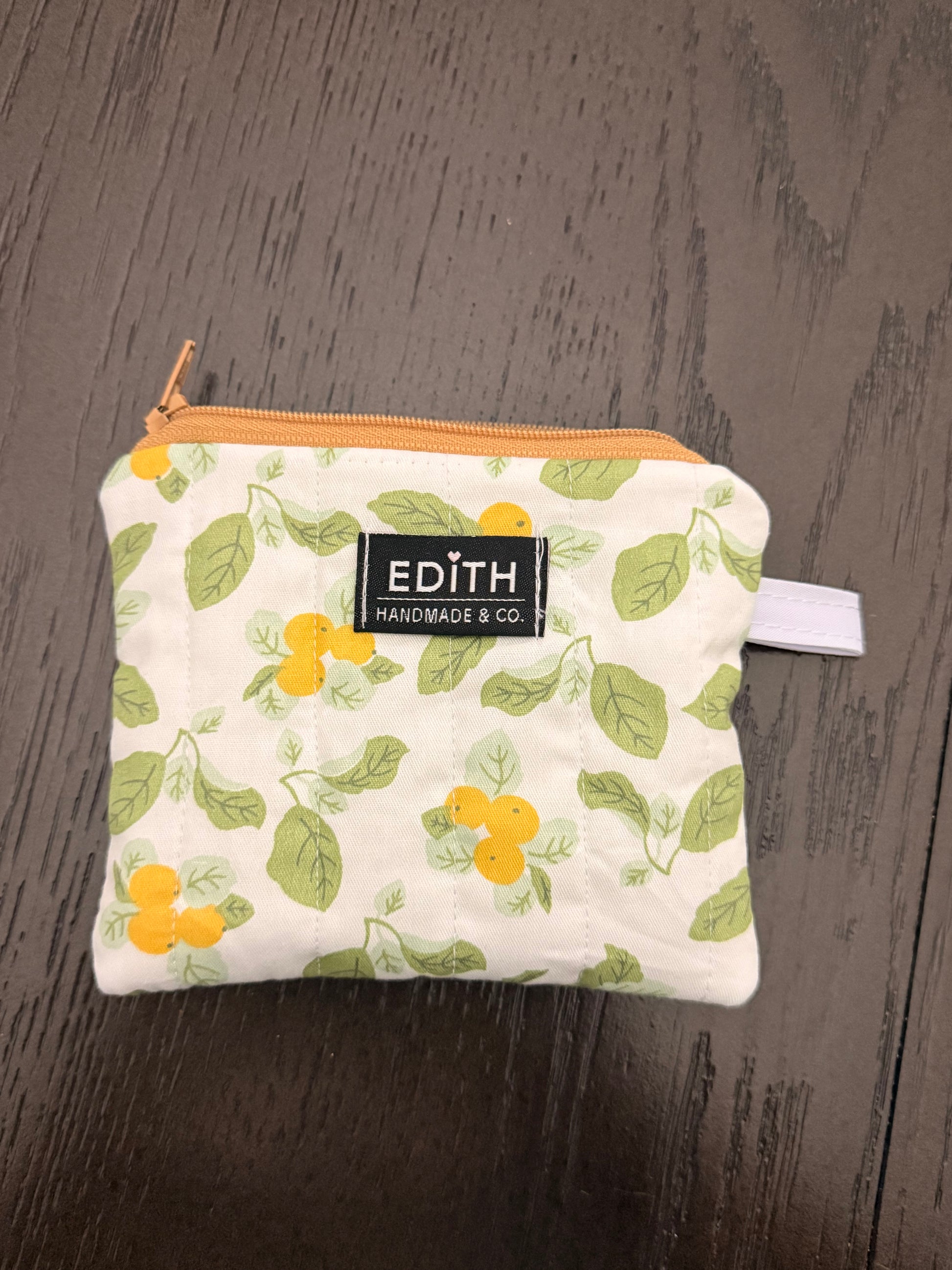 Lemon Drop Zipper wallet, handmade zipper wallet