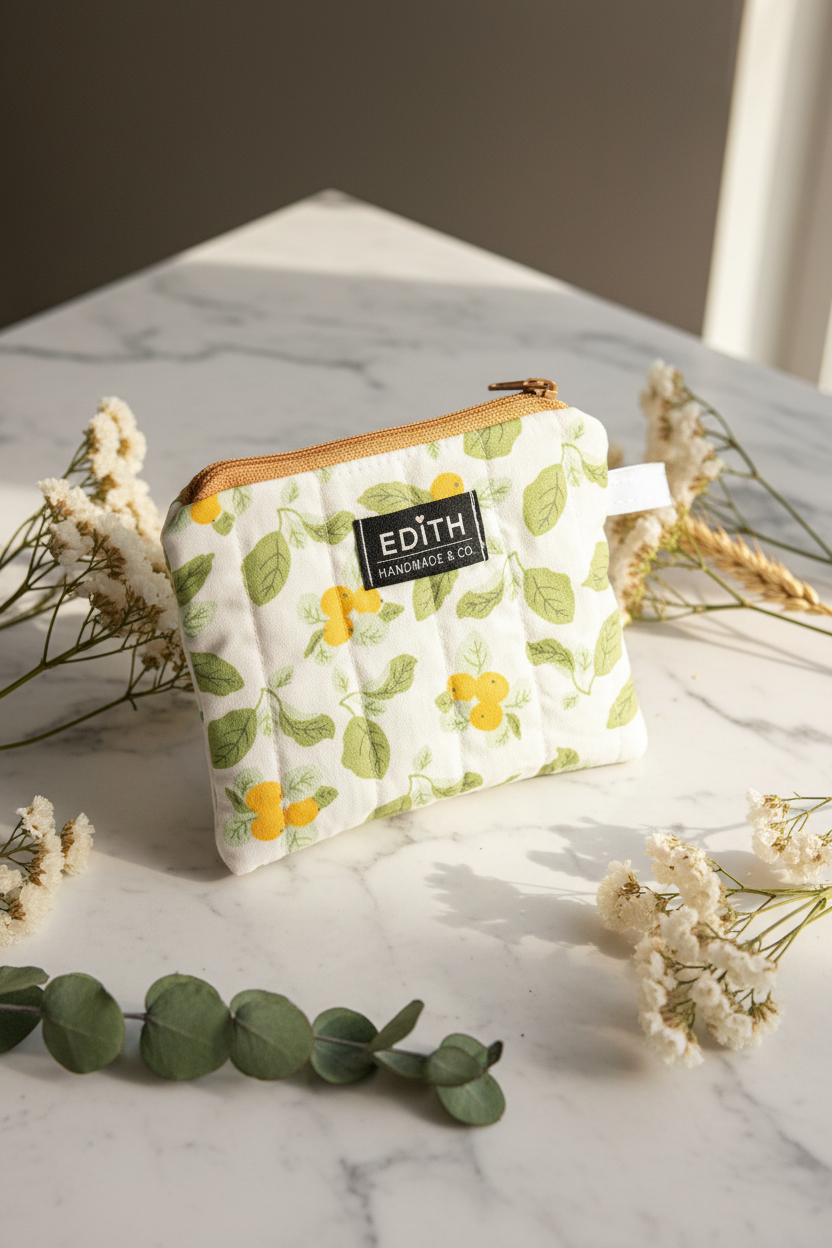 Lemon Drop Zipper wallet, handmade zipper wallet