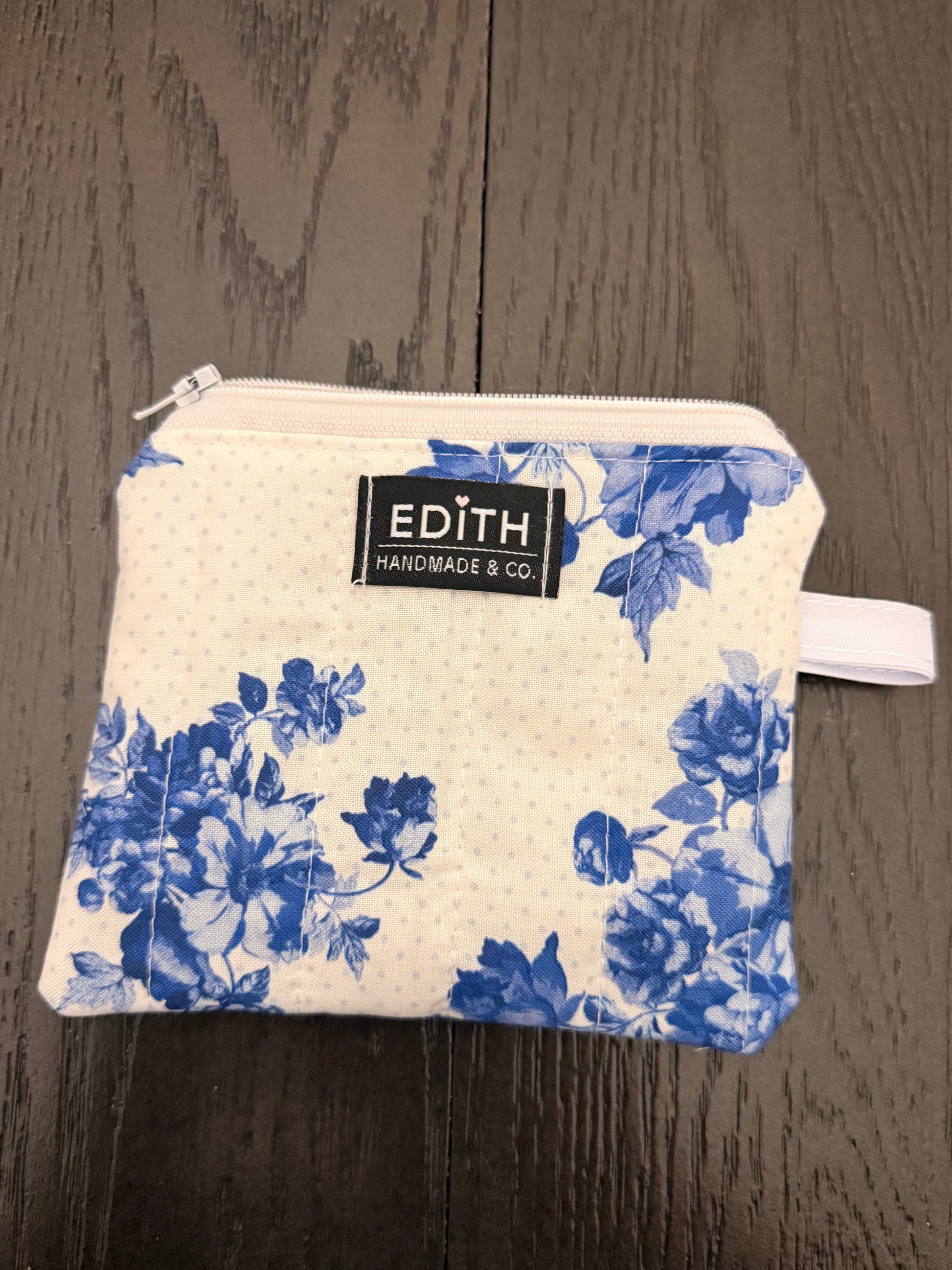Blue porcelain Zipper wallet, handmade zipper wallet