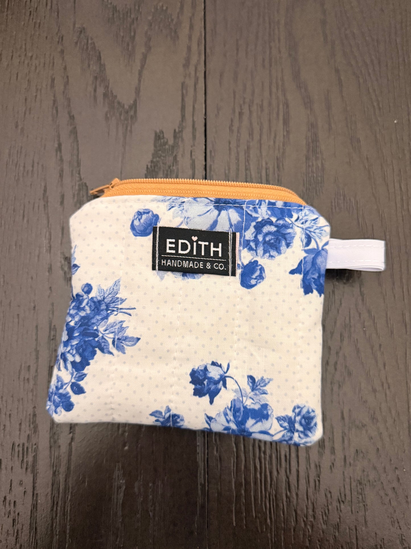 Blue porcelain Zipper wallet, handmade zipper wallet