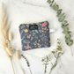 Charcoal wildflower Zipper wallet, handmade zipper wallet