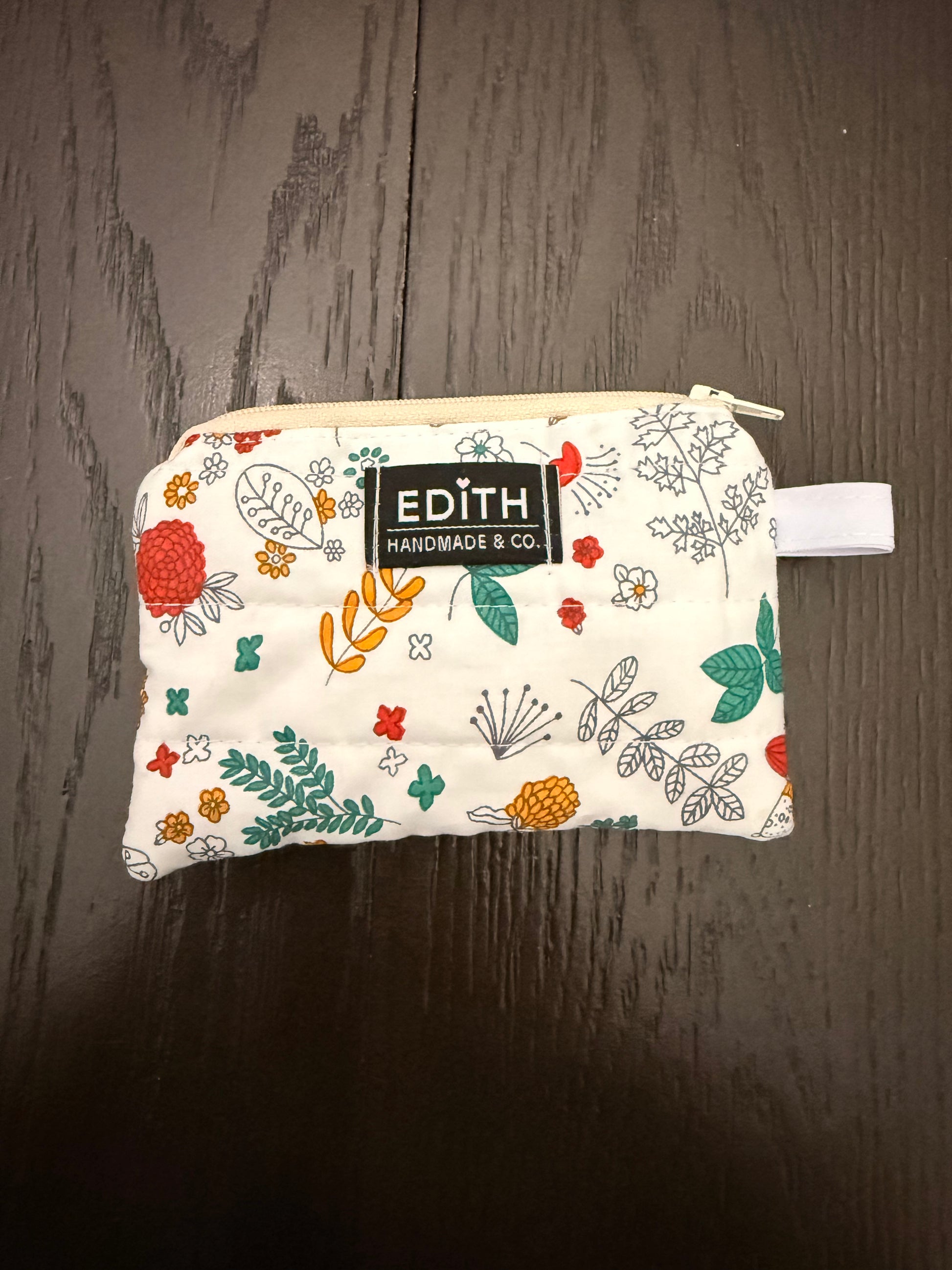 Autumn Mini zipper wallet, handmade zipper wallet