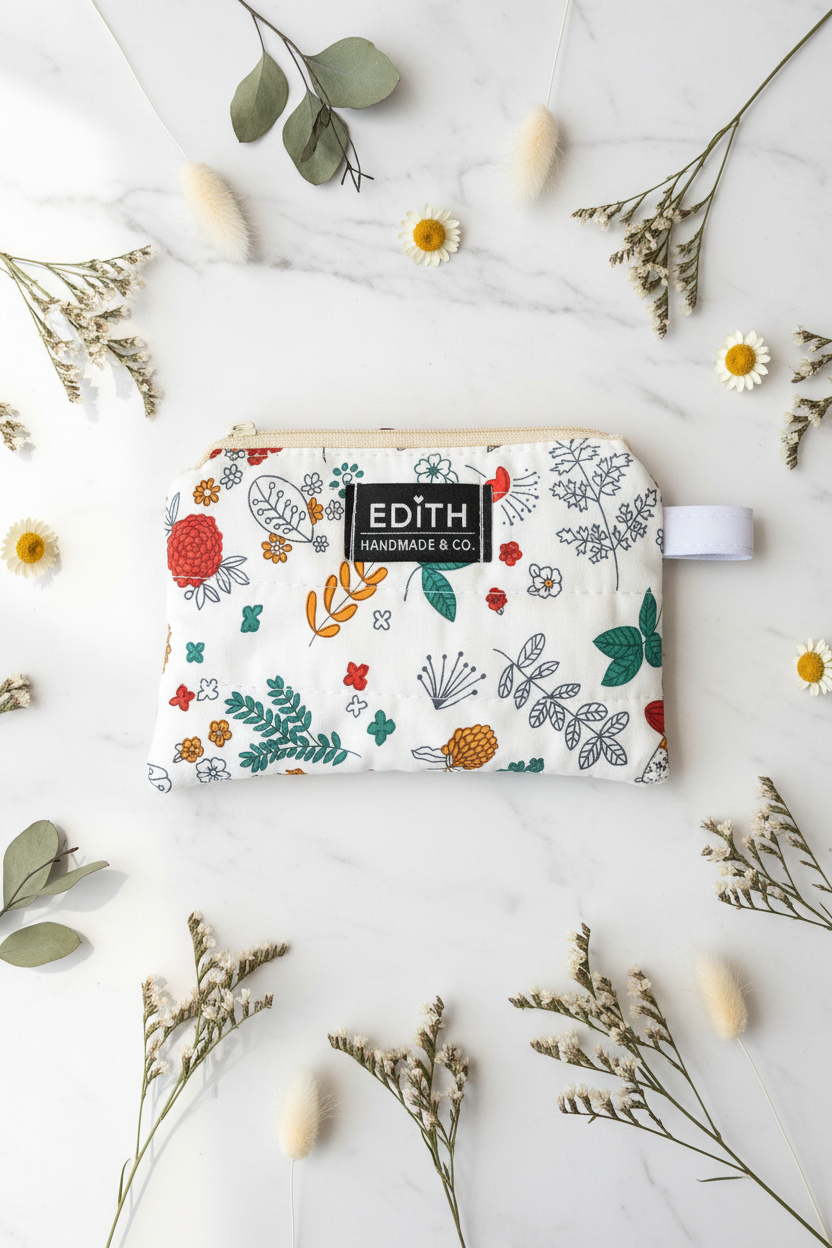 Autumn Mini zipper wallet, handmade zipper wallet
