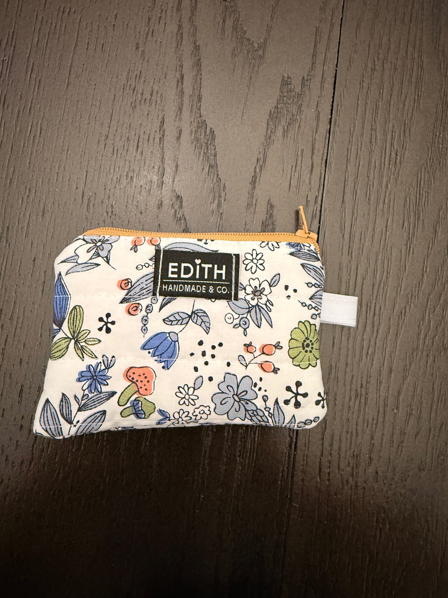 Doodle Mini zipper wallet, handmade zipper wallet