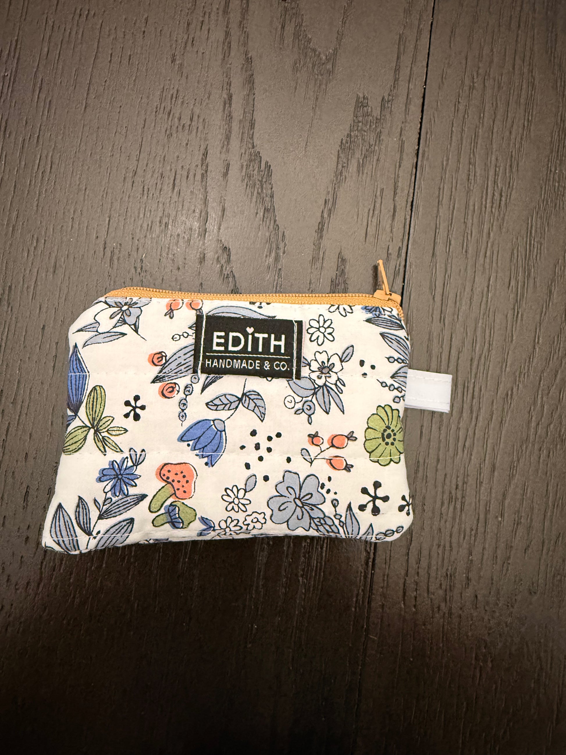 Doodle Mini zipper wallet, handmade zipper wallet