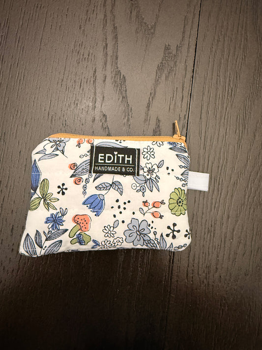 Doodle Mini zipper wallet, handmade zipper wallet