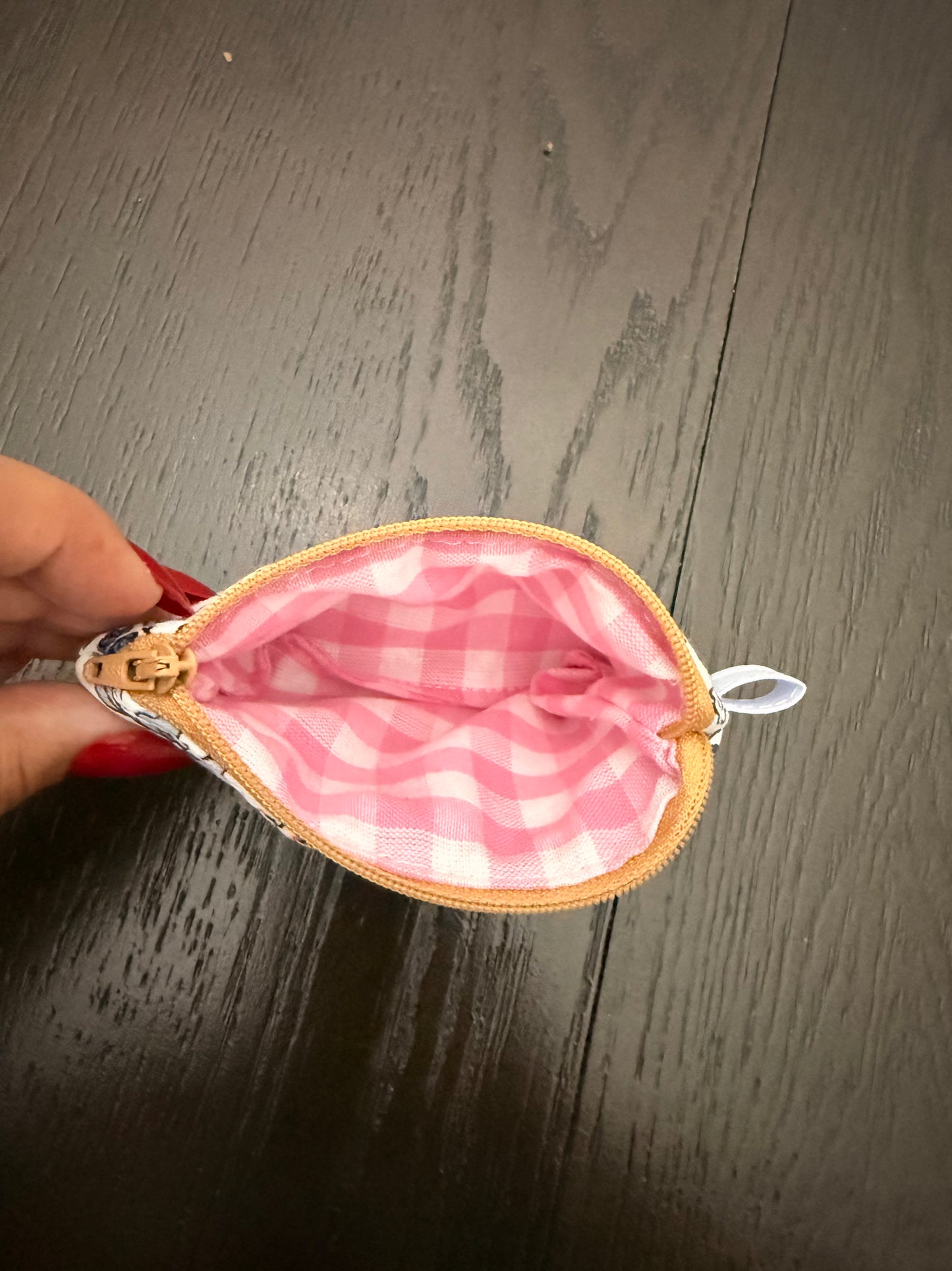 Doodle Mini zipper wallet, handmade zipper wallet