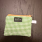 Green gingham Mini zipper wallet, handmade zipper wallet