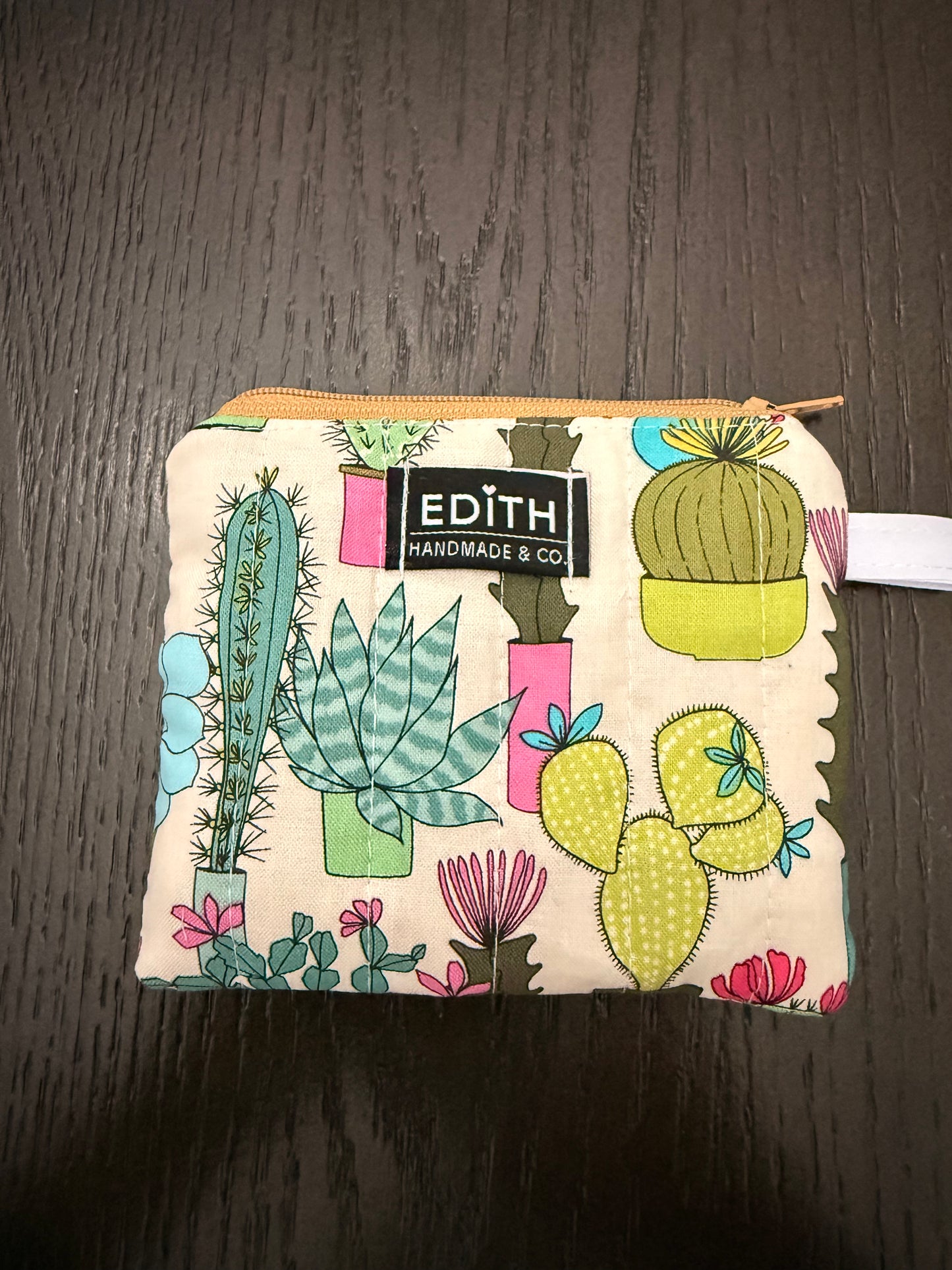 Desert Bloom Zipper wallet, handmade zipper wallet