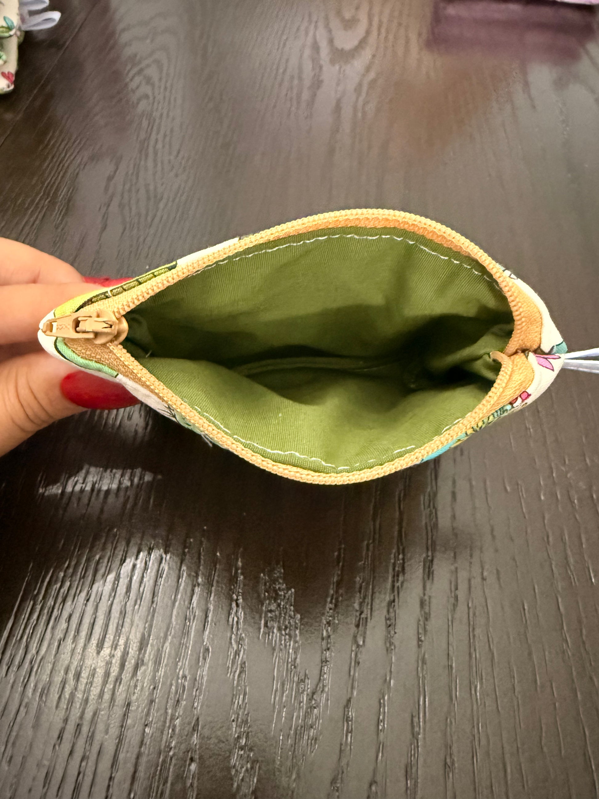 Desert Bloom Zipper wallet, handmade zipper wallet