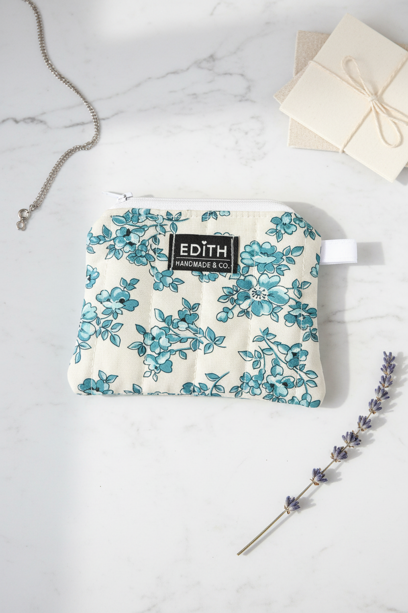 Teal Zipper wallet, handmade zipper wallet