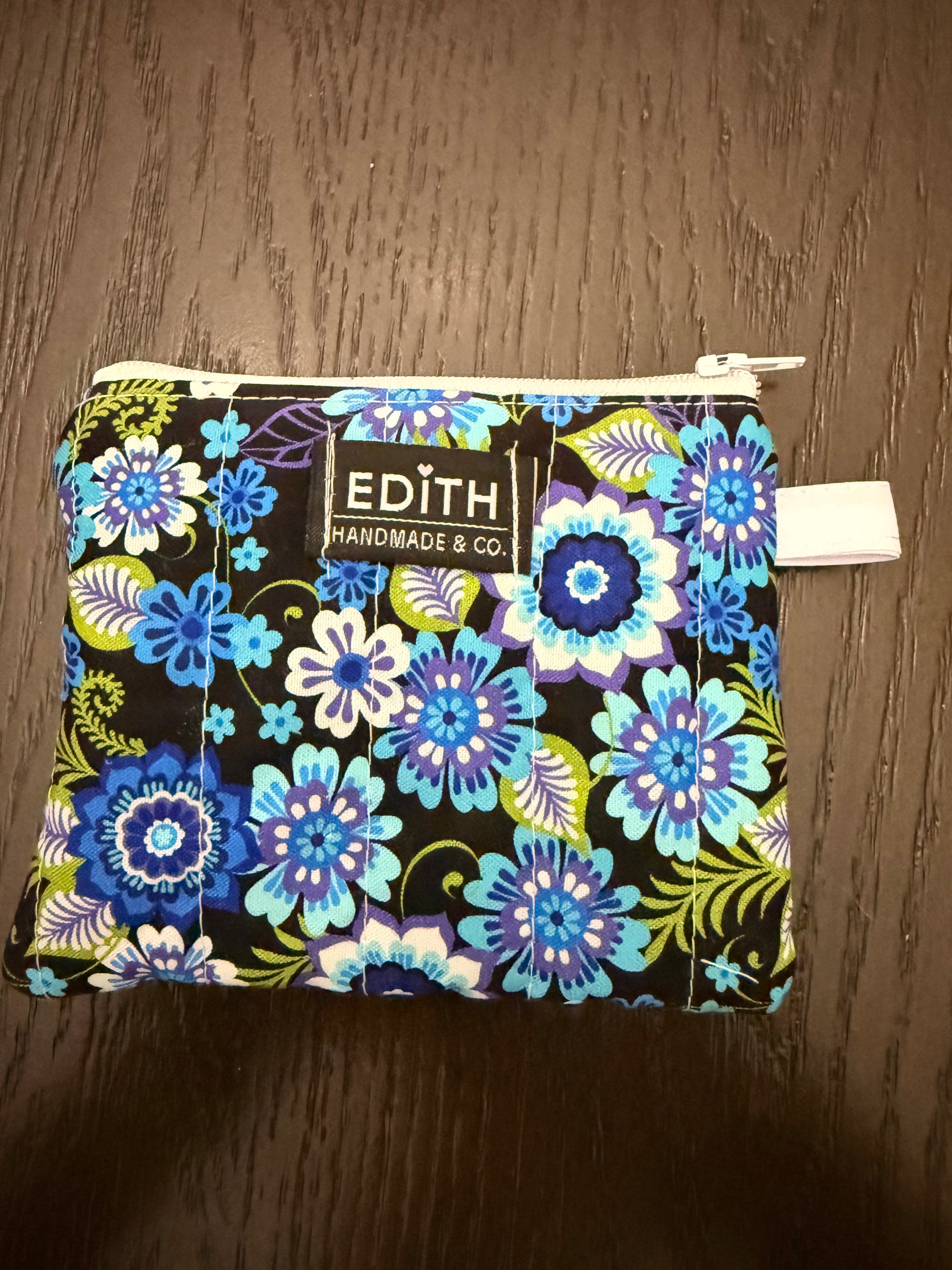 Midnight Blue Zipper wallet, handmade zipper wallet