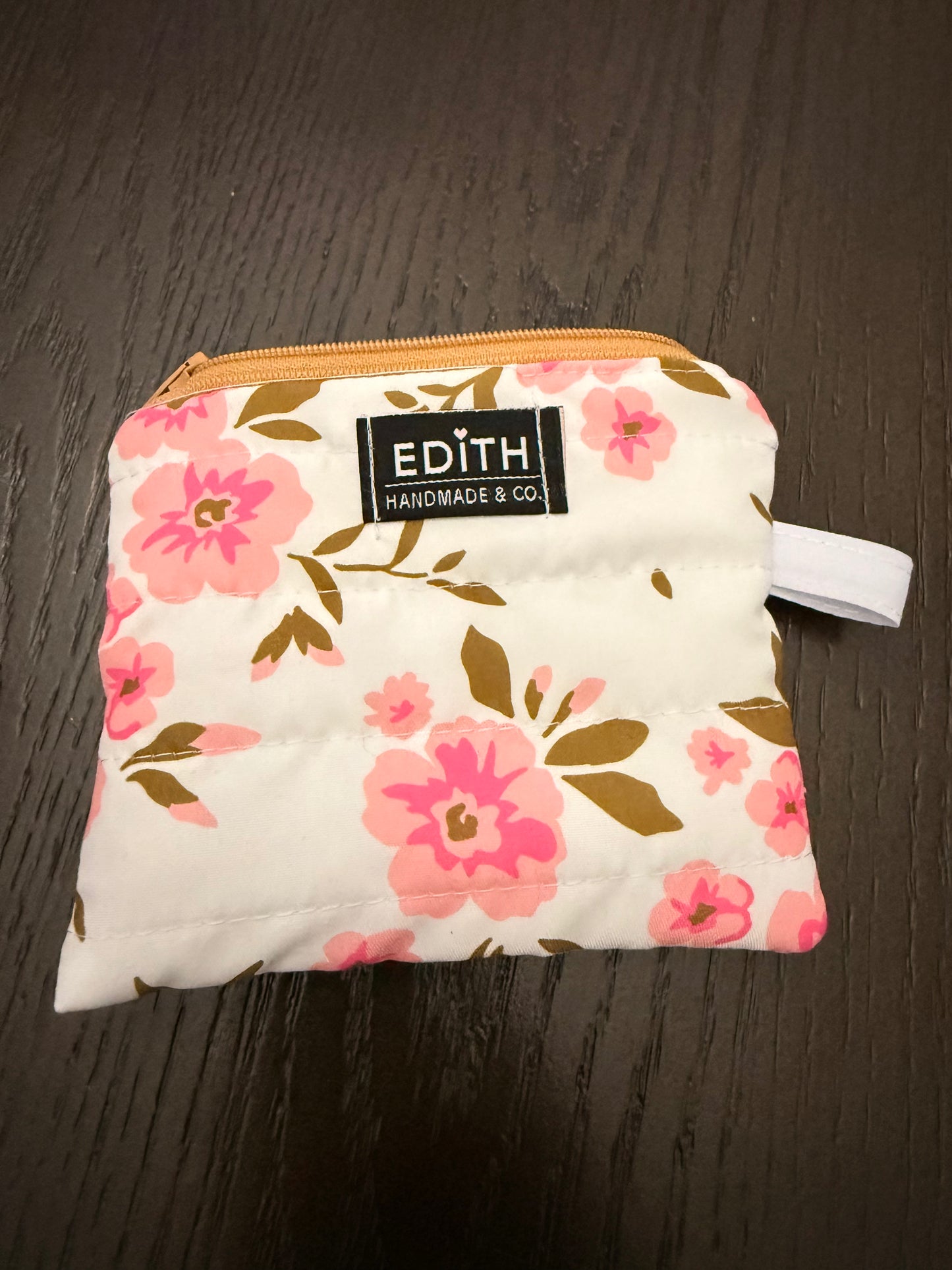 Pink garden Zipper wallet, handmade zipper wallet