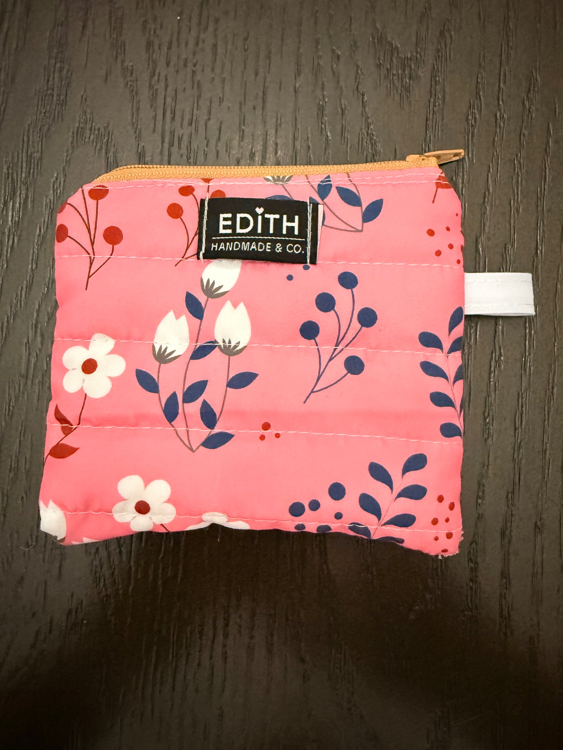 Coral Zipper wallet, handmade zipper wallet