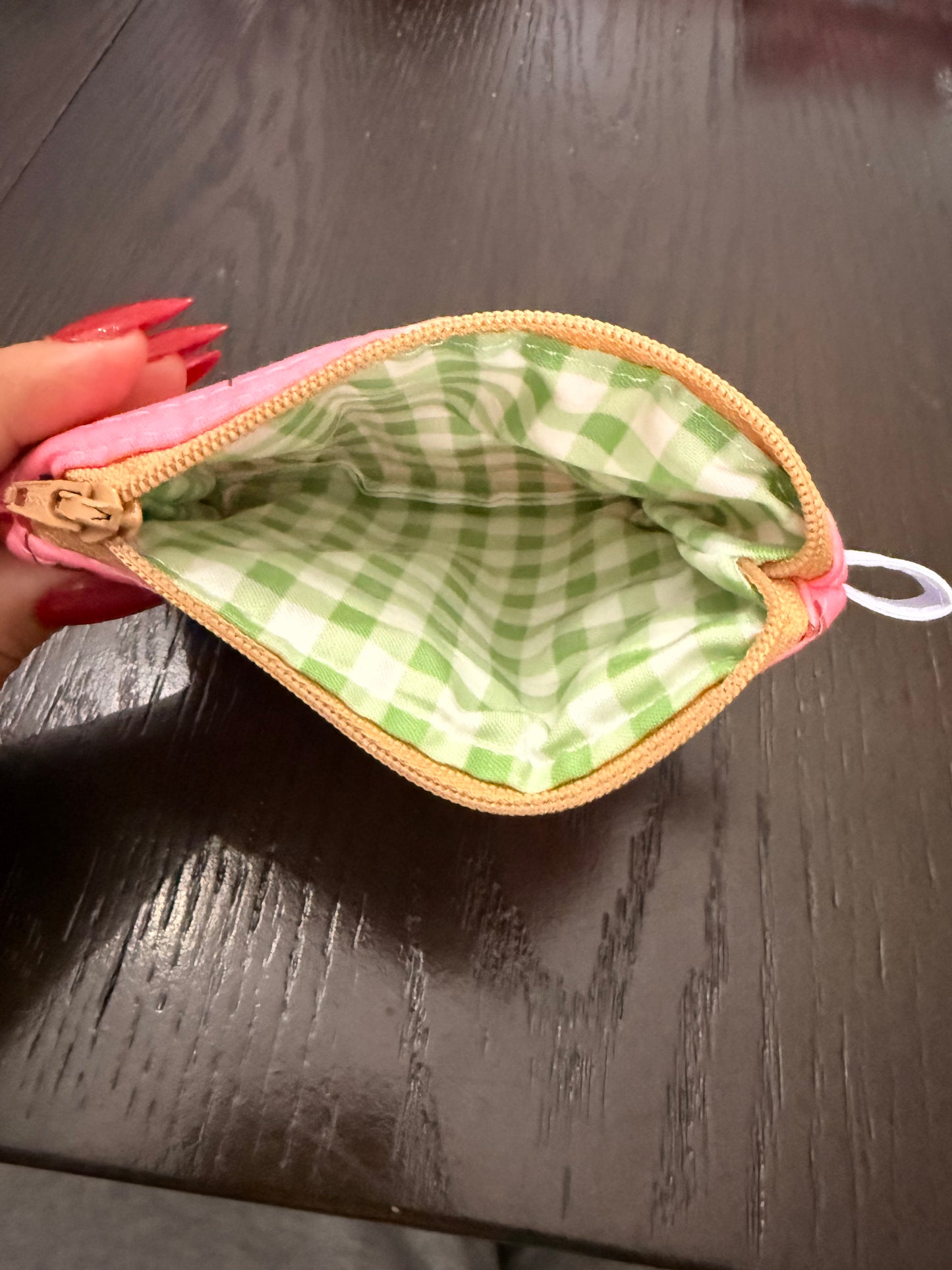 Coral Zipper wallet, handmade zipper wallet