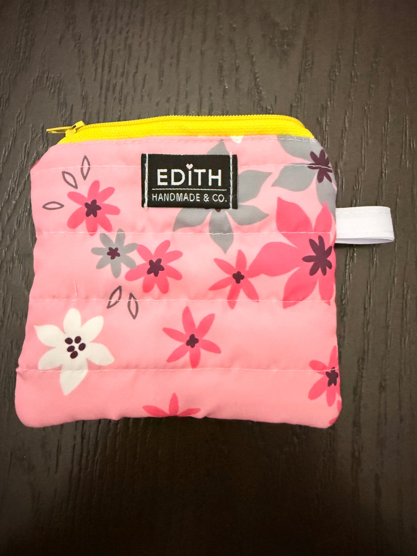 Pink petals Zipper wallet, handmade zipper wallet