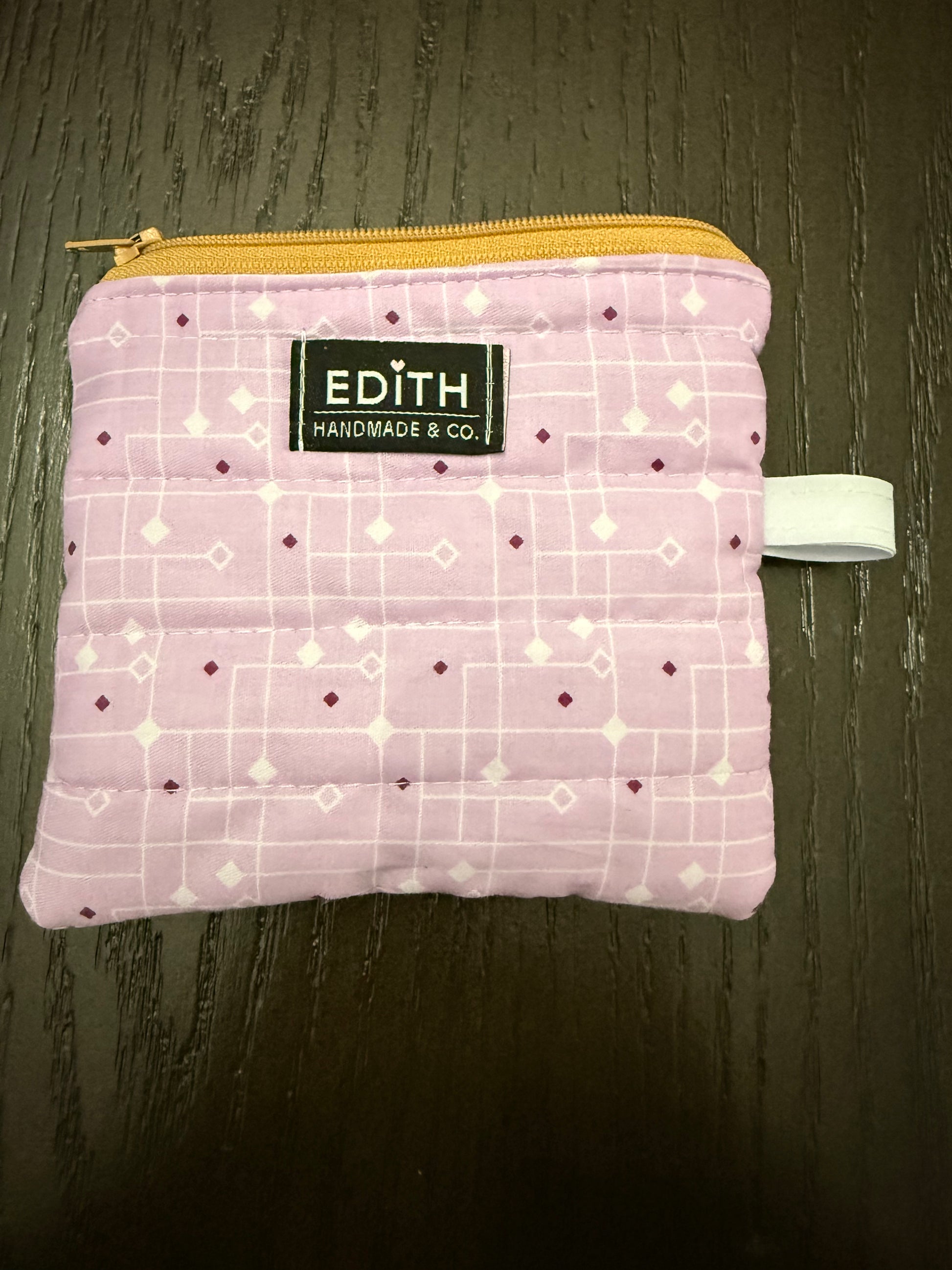 Geo Zipper wallet, handmade zipper wallet