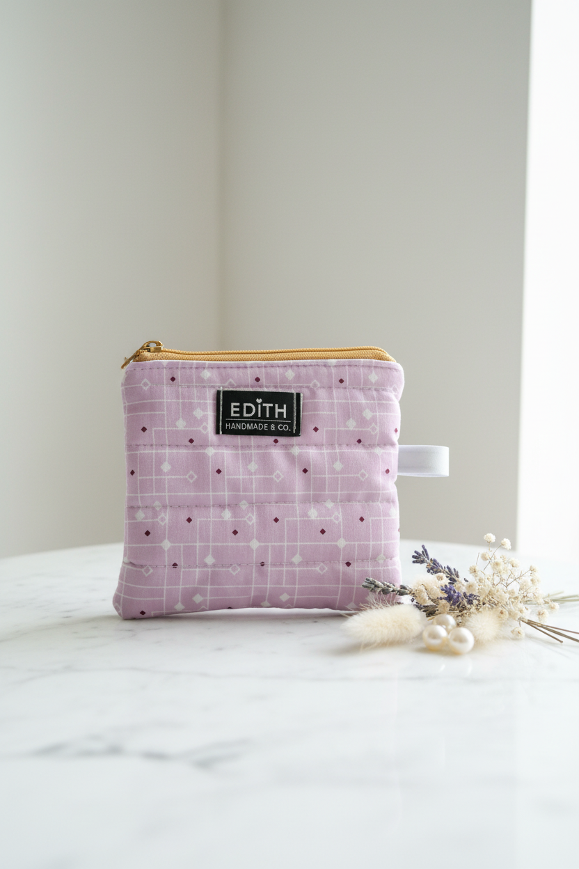 Geo Zipper wallet, handmade zipper wallet