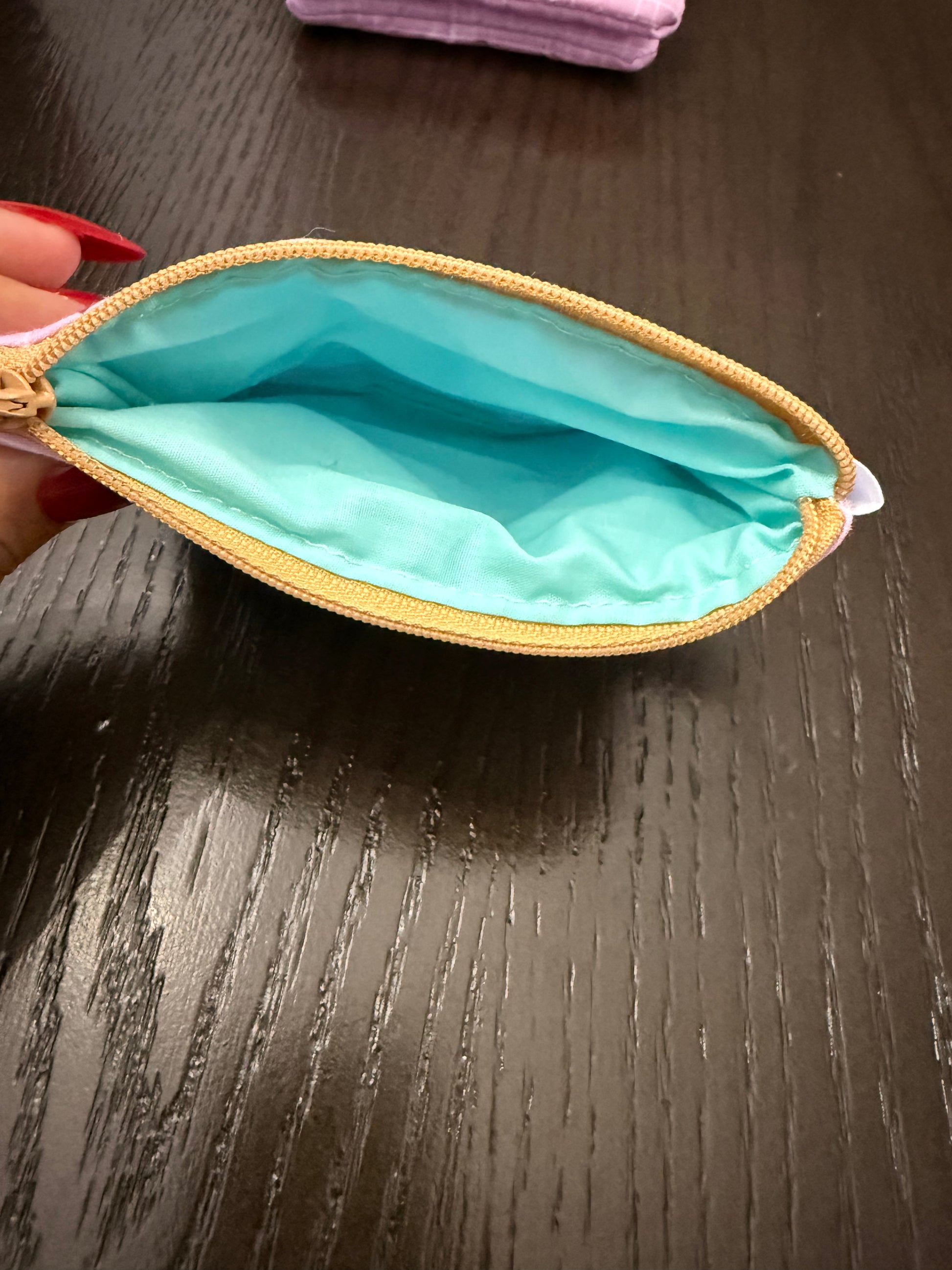 Geo Zipper wallet, handmade zipper wallet