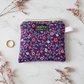 Plum florals Zipper wallet, handmade zipper wallet