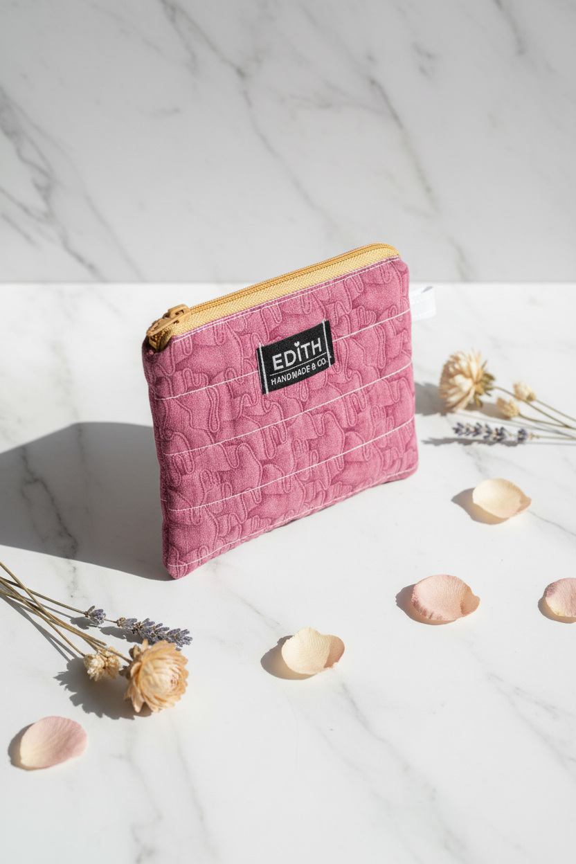 Dark Ruffles Zipper wallet, handmade zipper wallet