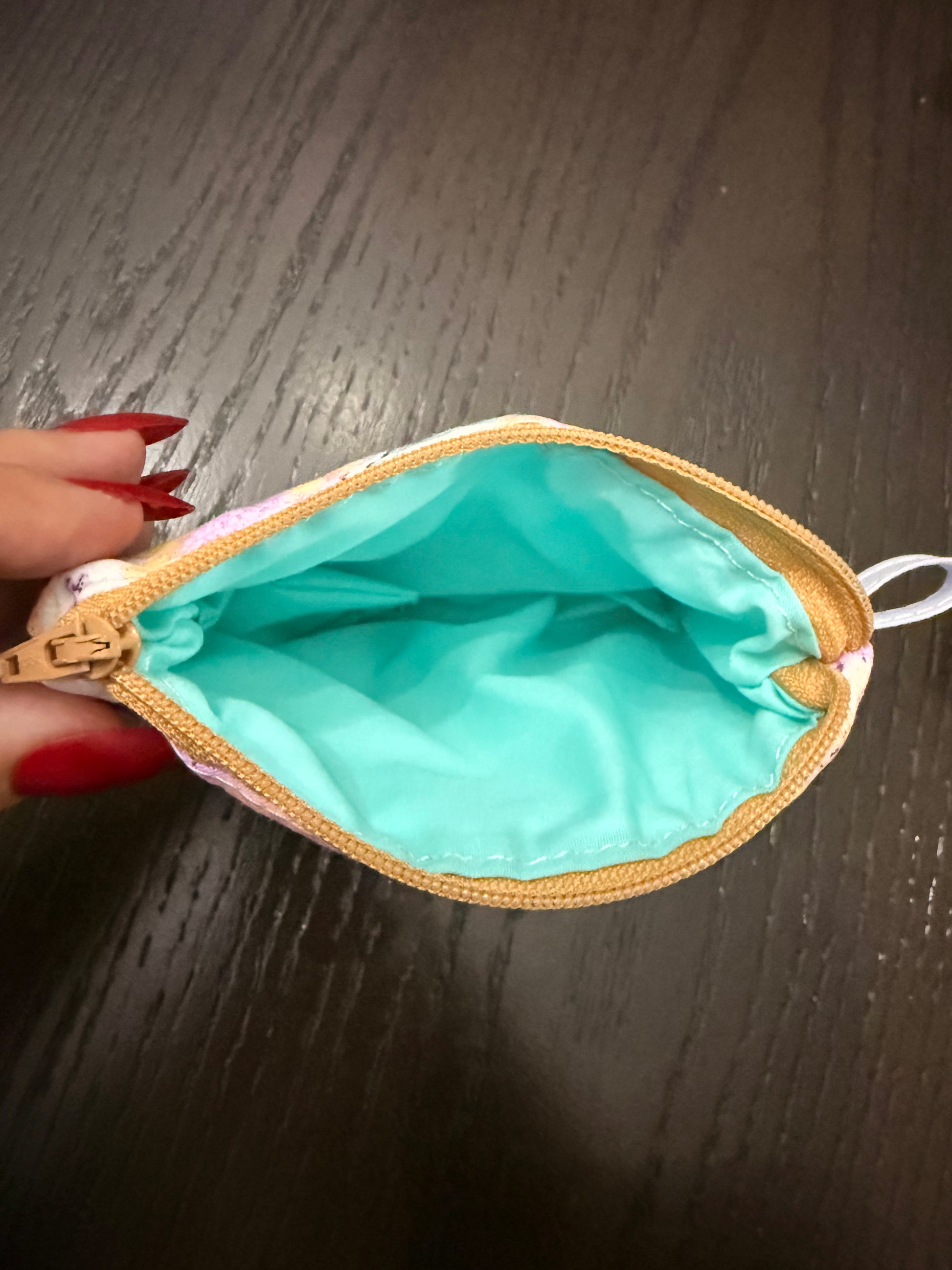 Watercolor Zipper wallet, handmade zipper wallet