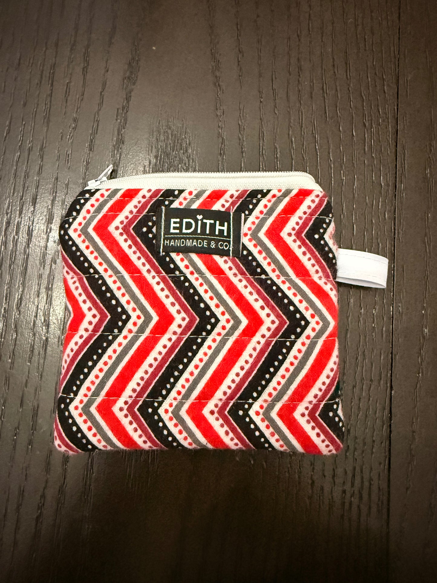 Cherry twist Zipper wallet, handmade zipper wallet