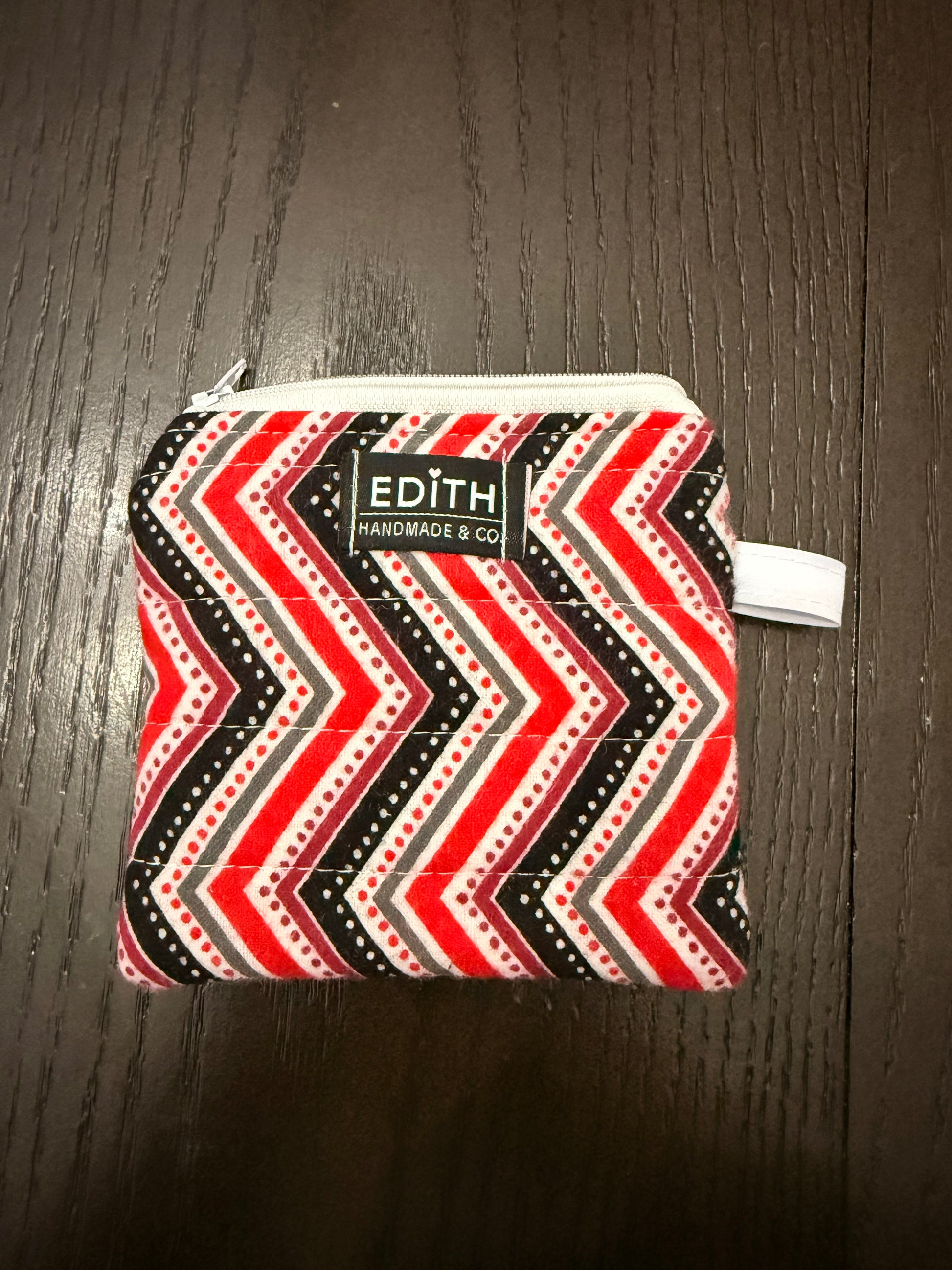 Cherry twist Zipper wallet, handmade zipper wallet