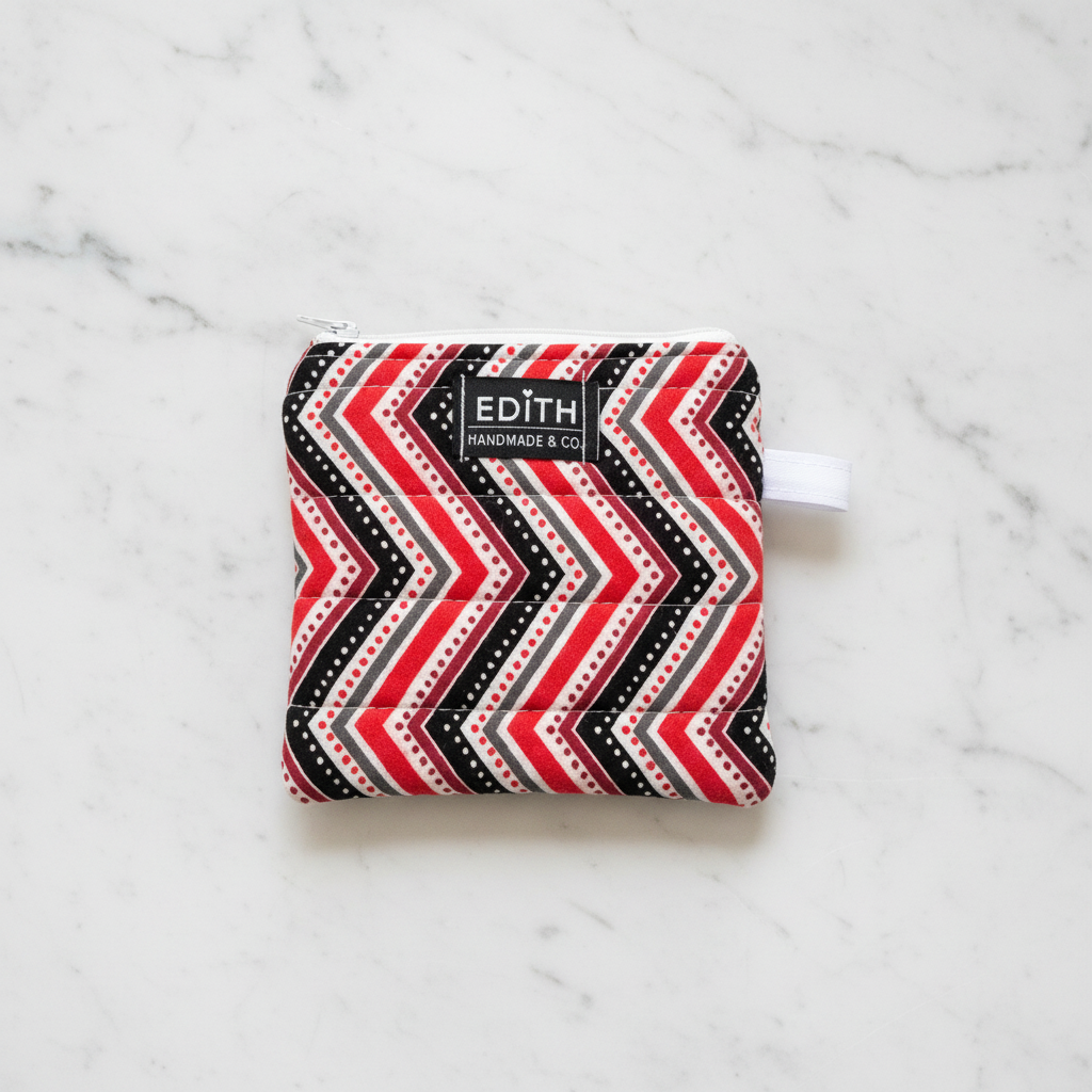 Cherry twist Zipper wallet, handmade zipper wallet