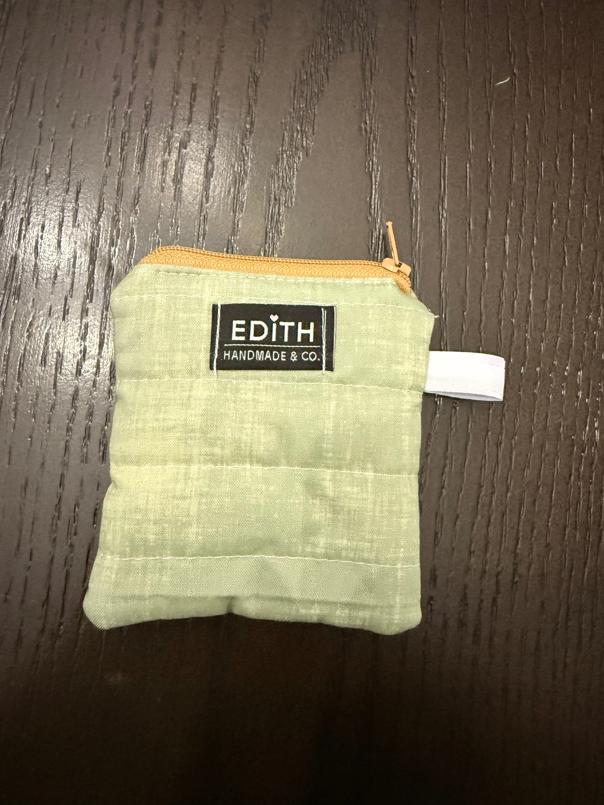 Sage Mini zipper wallet, handmade mini zipper wallet