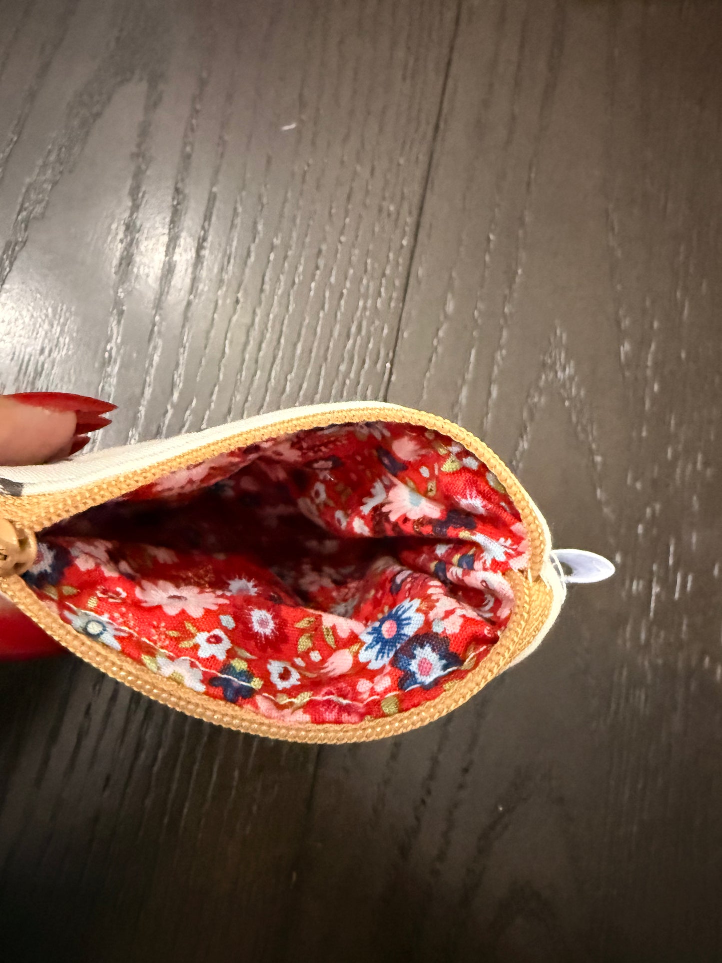 Bright Hens Mini zipper wallet, handmade mini zipper wallet