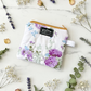 Purple wildflowers Zipper wallet, handmade zipper wallet