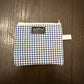 Blue gingham Zipper wallet, handmade zipper wallet