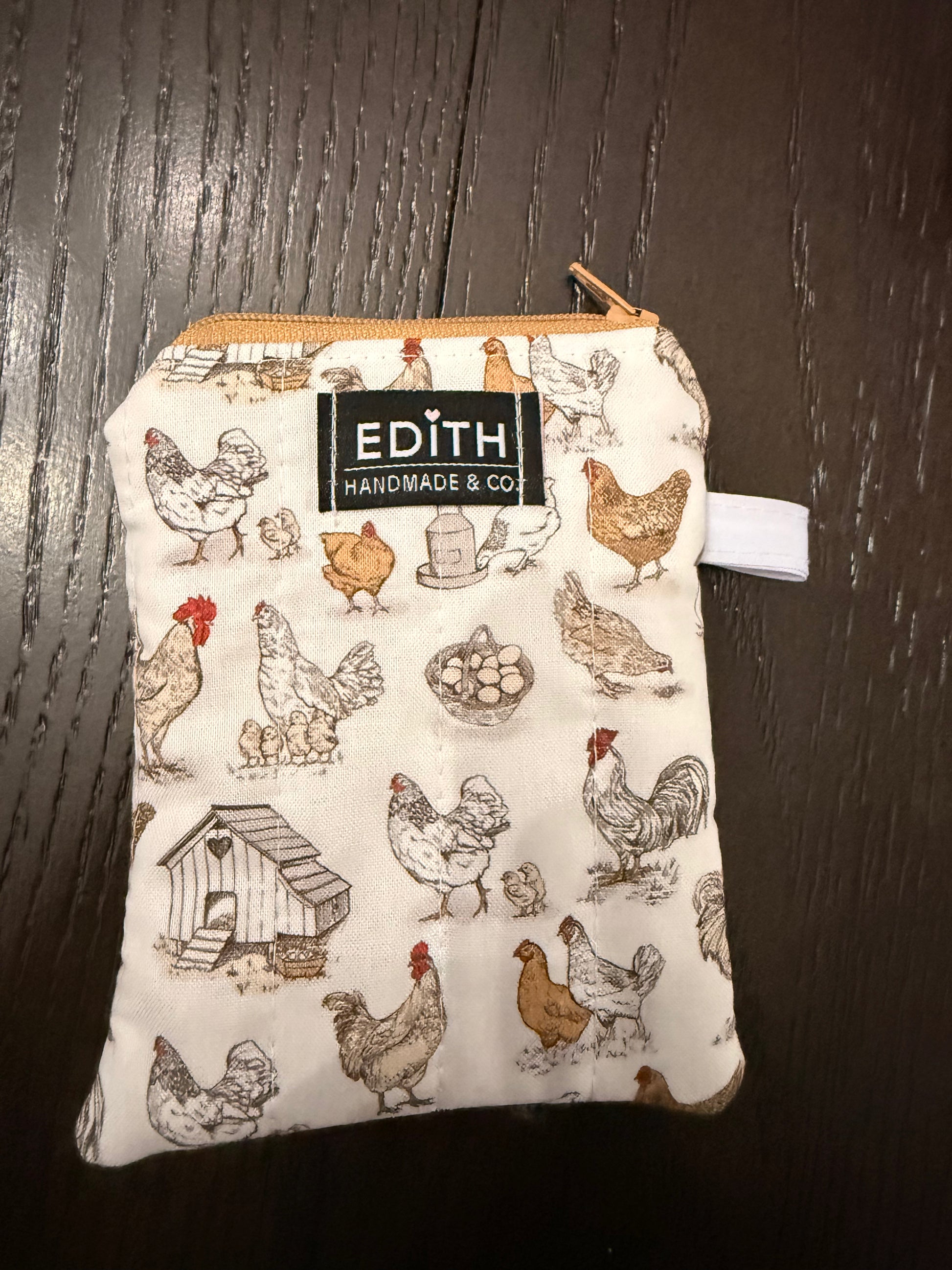 Hens Zipper wallet, handmade zipper wallet