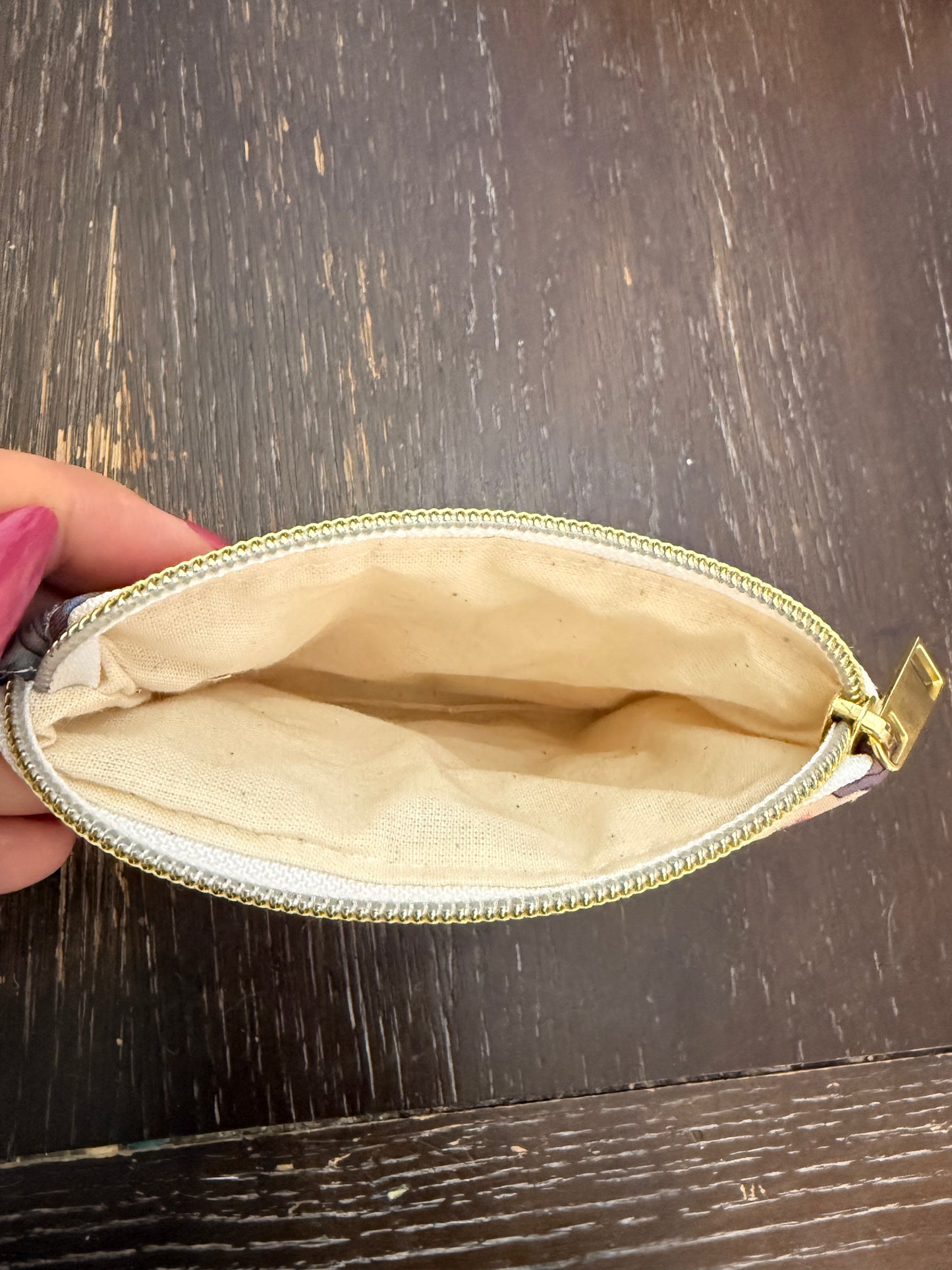 Nude Butterfly Zipper Wallet