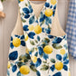 The Edith Cross-Back Apron PDF Pattern, handmade lemon print apron back view