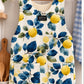 The Edith Cross-Back Apron PDF Pattern, handmade lemon print apron front view