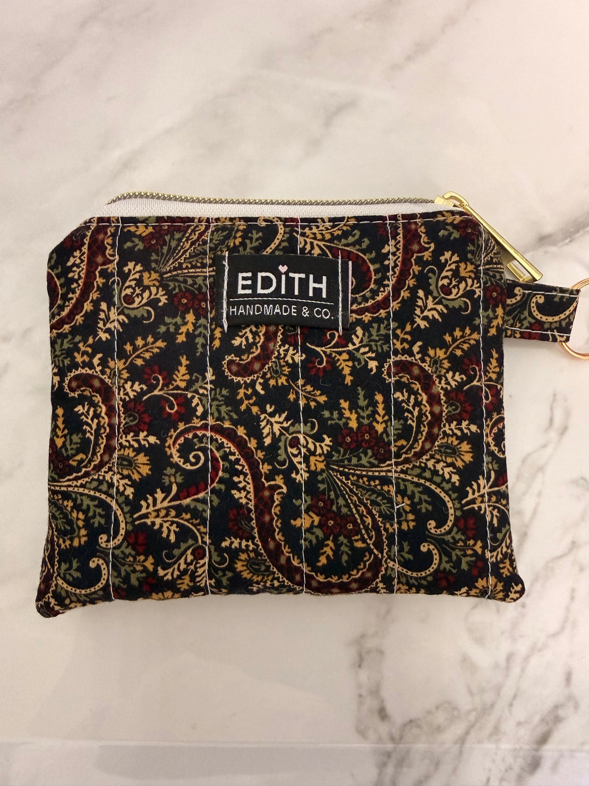 Dark Paisley Zipper Wallet