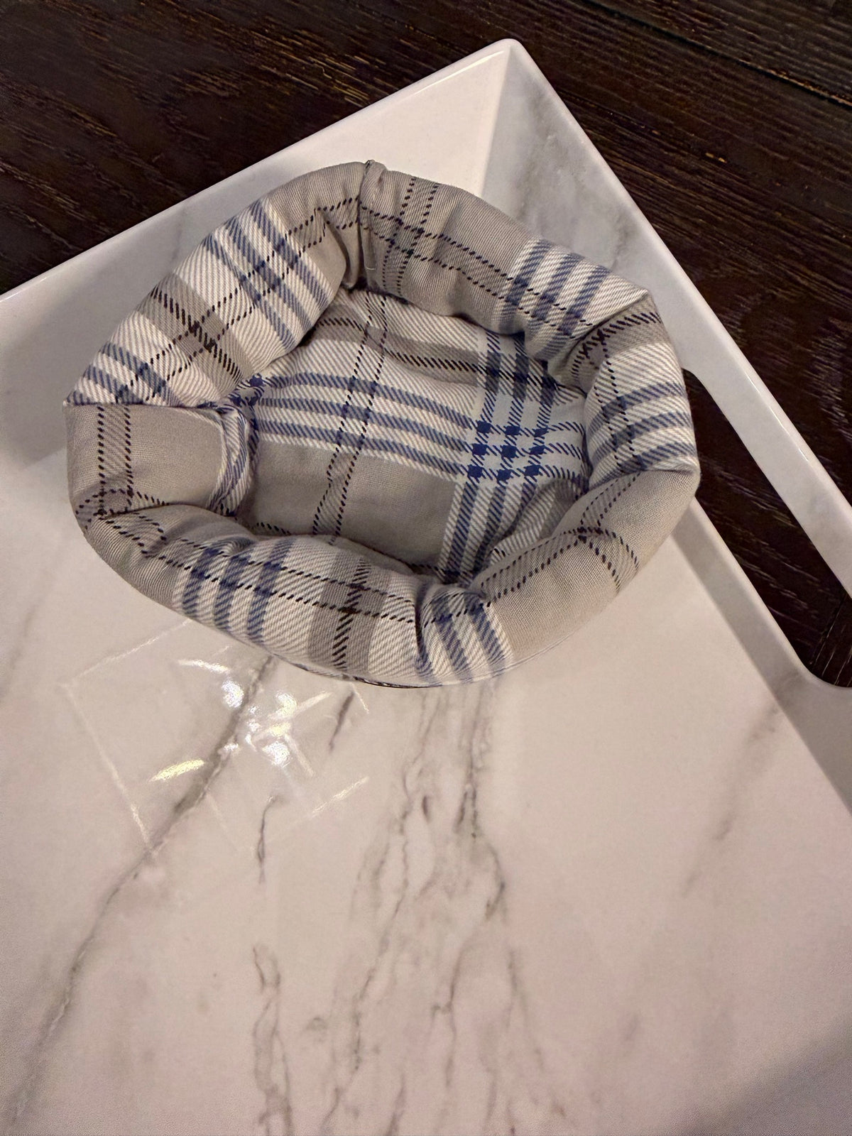 Blue Plaid Bubble Tray