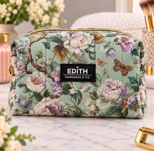 Butterfly sage Boxy Makeup Bag