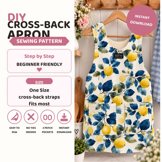 The Edith Cross-Back Apron PDF Pattern